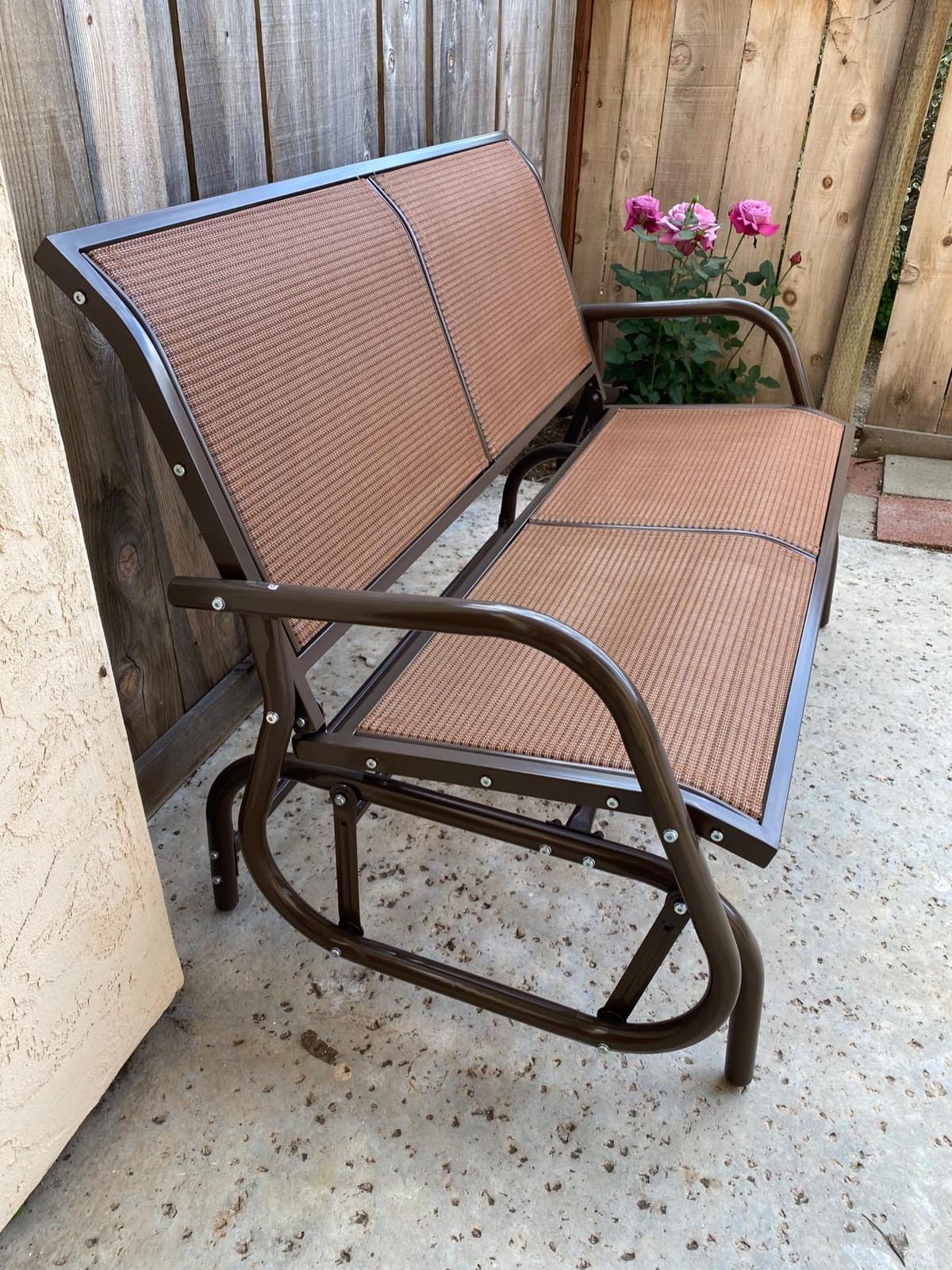GIANTEX 48 Inch Swing Glider Chair, 2 People Swing Lounge Glider Chair customer photo 1