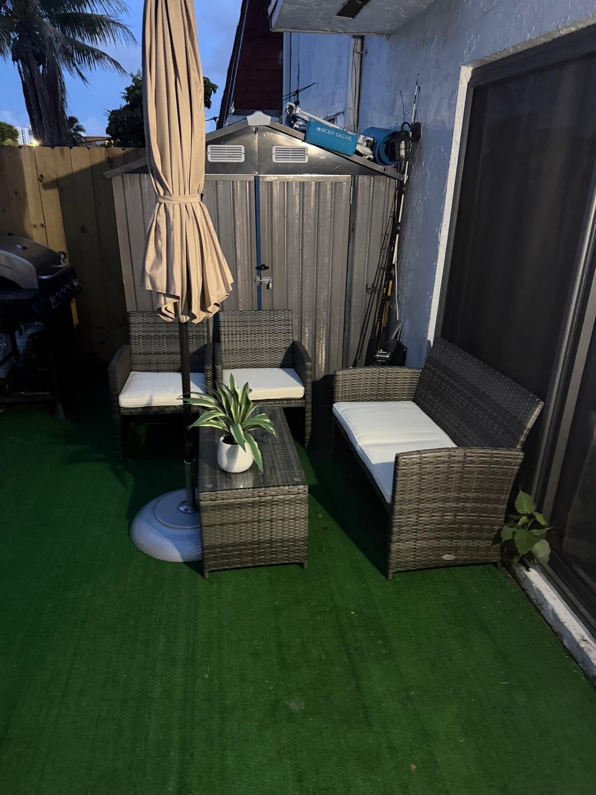 Tangkula 4 Pieces Wicker Patio Conversation Set, Outdoor Furniture customer photo 2
