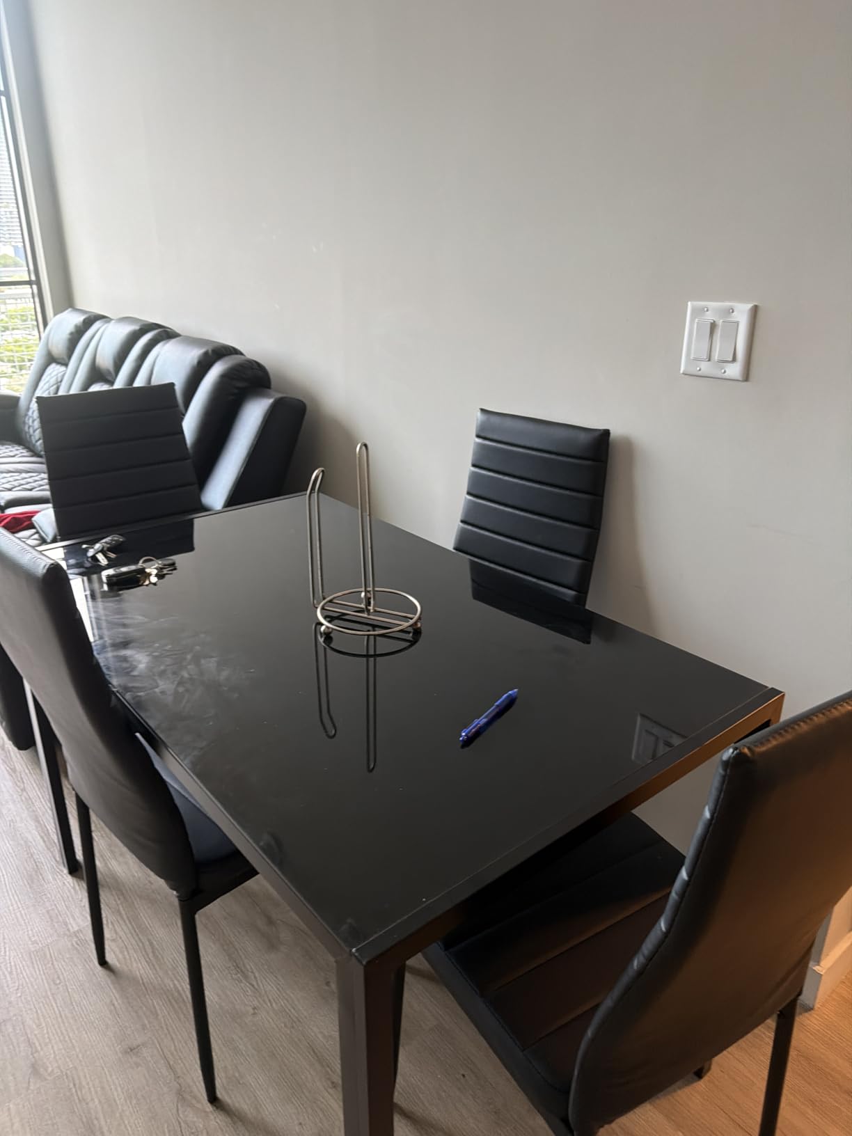 FDW | 5-Piece Dining Table Set | Black | Glass Kitchen Table customer photo 2