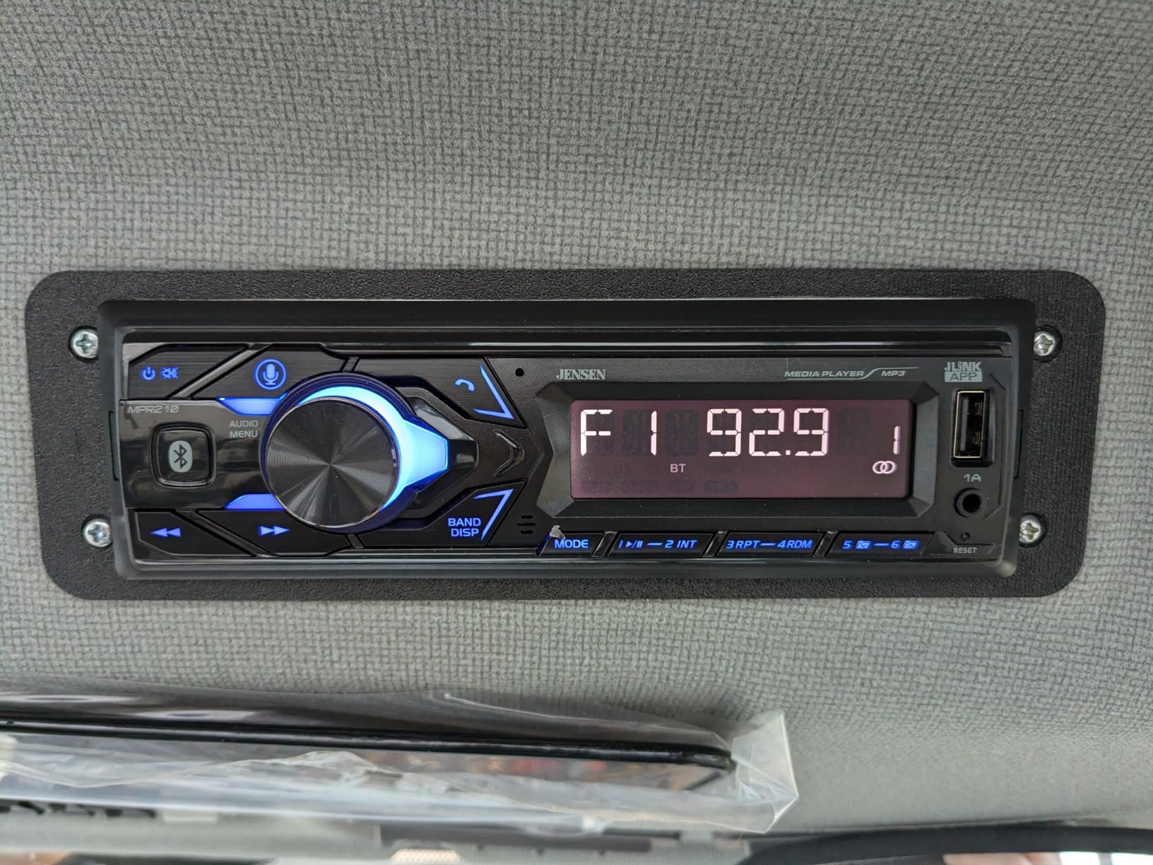 Jensen MPR210 Single DIN Bluetooth Car Stereo, Hands-Free, AM/FM, USB | Bluetooth hands-free calling and streaming, push-to-talk assistant, USB playback and charging customer photo 1