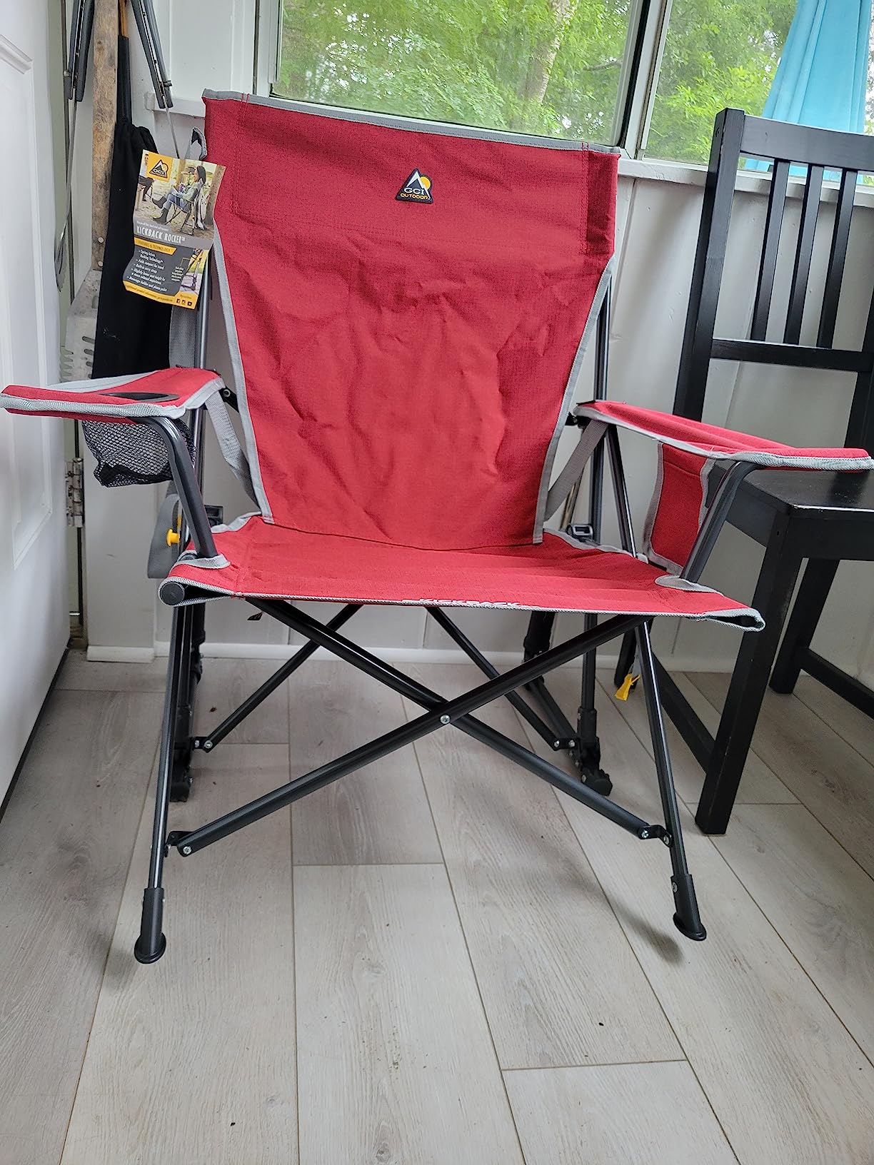 GCI Outdoor Kickback Rocker Camping Chair | Portable Folding Rocking Chair with Durable Armrests, Drink Holder & Relaxed Lowered Seat for Comfort — Loden Green customer photo 2