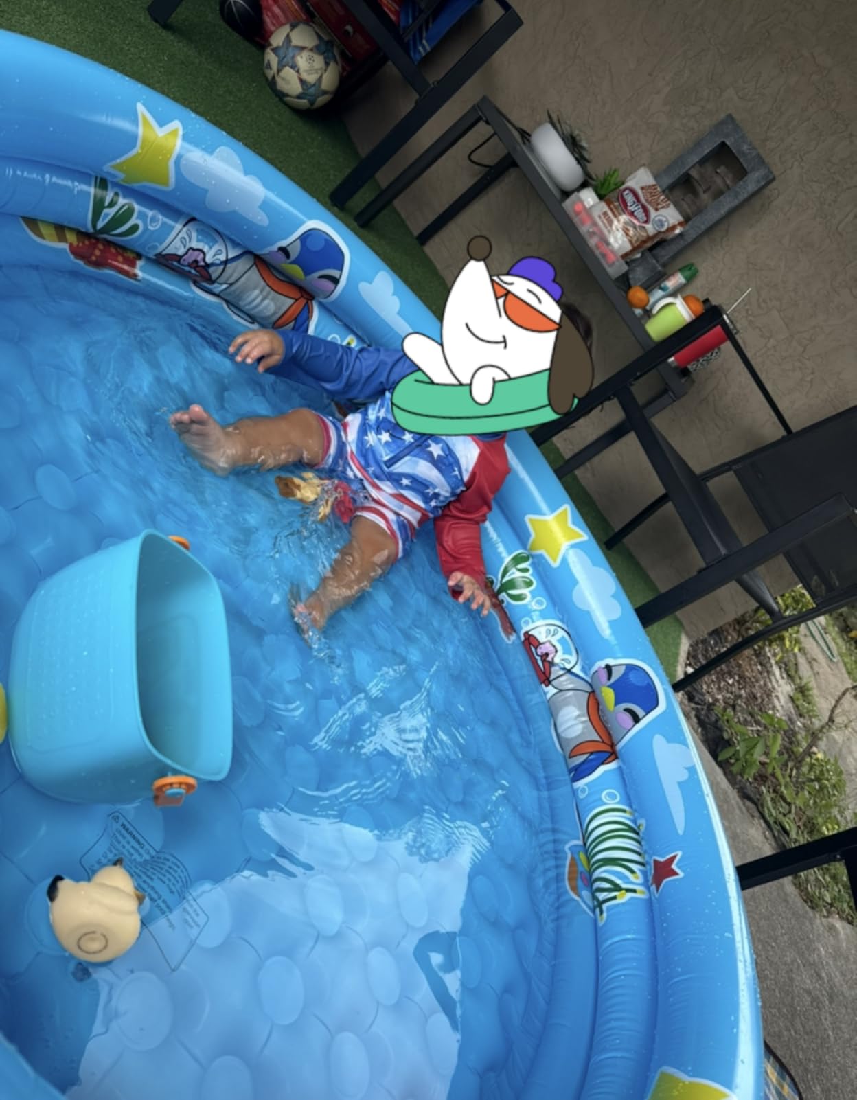 3 Rings Kiddie Pool for Toddler, 48”X12”，Kids Swimming Pool, Inflatable Baby Ball Pit Pool, Small Infant Pool (Blue) customer photo 2