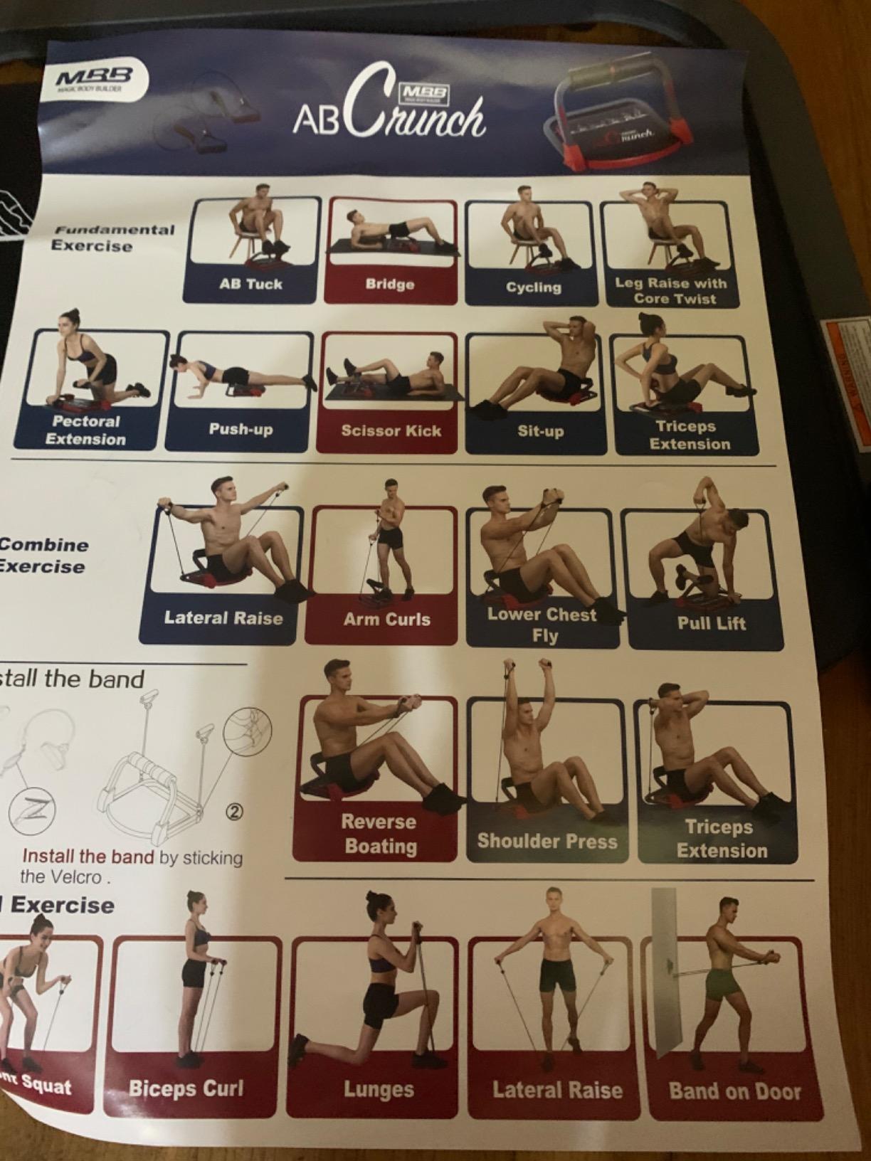 Fitlaya Fitness-abs exercise equipment ab machine for Abs and Total Body Workout, home gym fitness equipment for all ages, ab workout resistance machine. customer photo 1