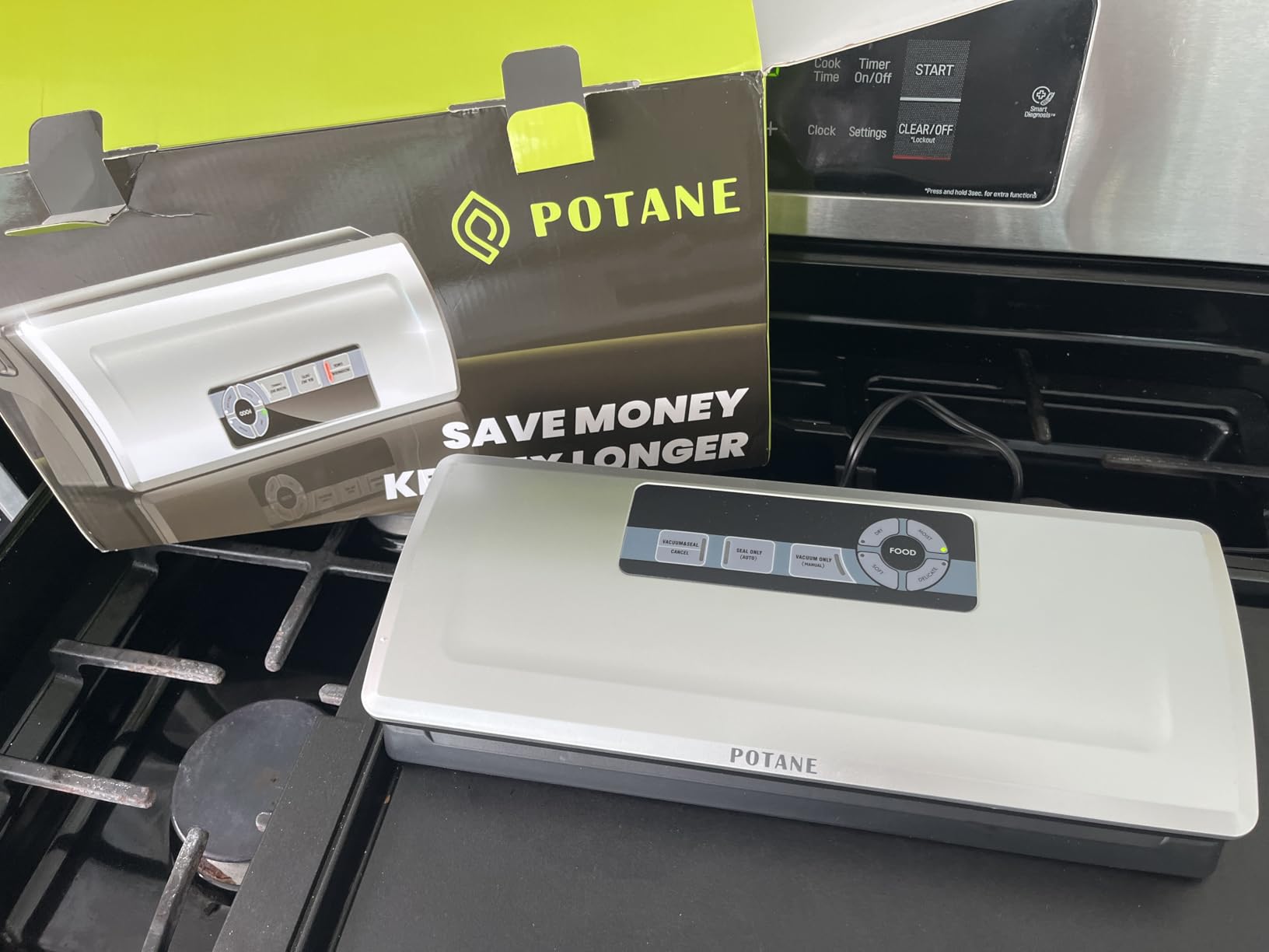 POTANE Precision Vacuum Sealer Machine, Powerful Pro Vacuum Food Sealer, 8-in-1 Easy Presets, 4 Food Modes, Dry&Moist&Soft&Delicate with Starter Kit, Compact Design(Silver) customer photo 2