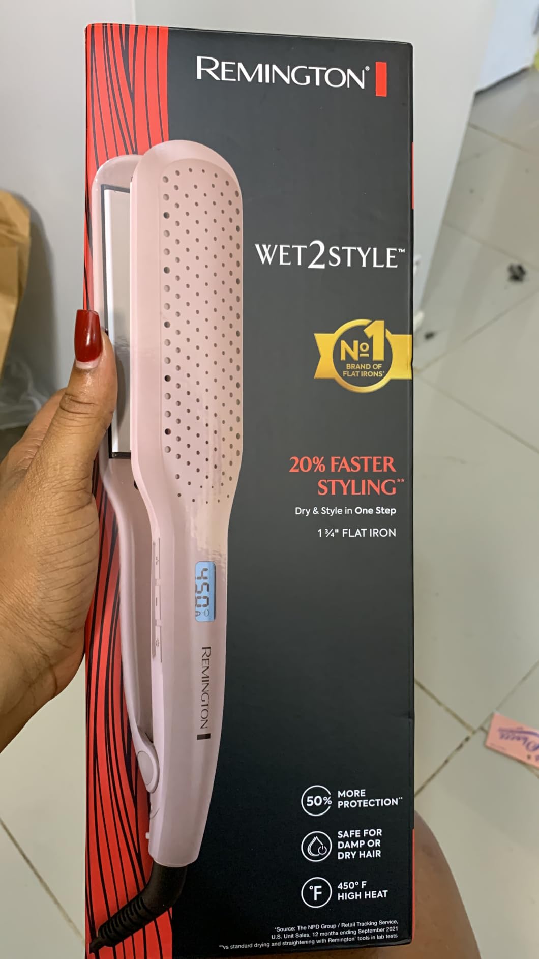 Remington Wet2Straight Hair Straightener, 1 3/4 Inch Plates, 450°F, Mauve customer photo 2