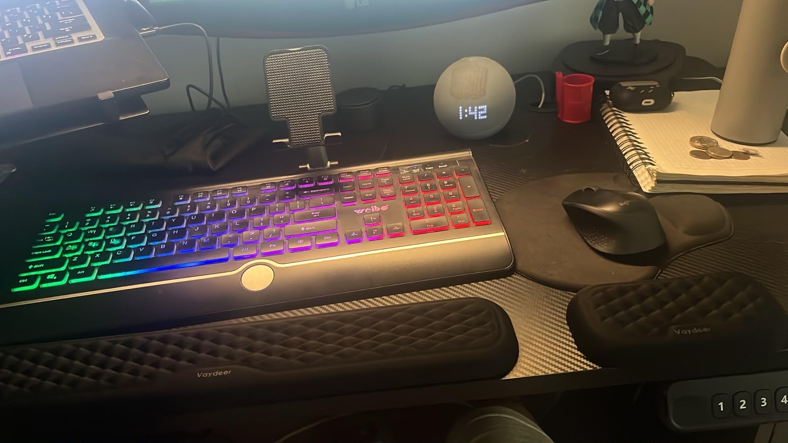 Vaydeer Wrist Rest for Keyboard and Mouse, Computer Ergonomic Wrist Support Pad, Soft Memory Foam Arm Cushion for Desk, Palm Hand Office Laptop Typing customer photo 2