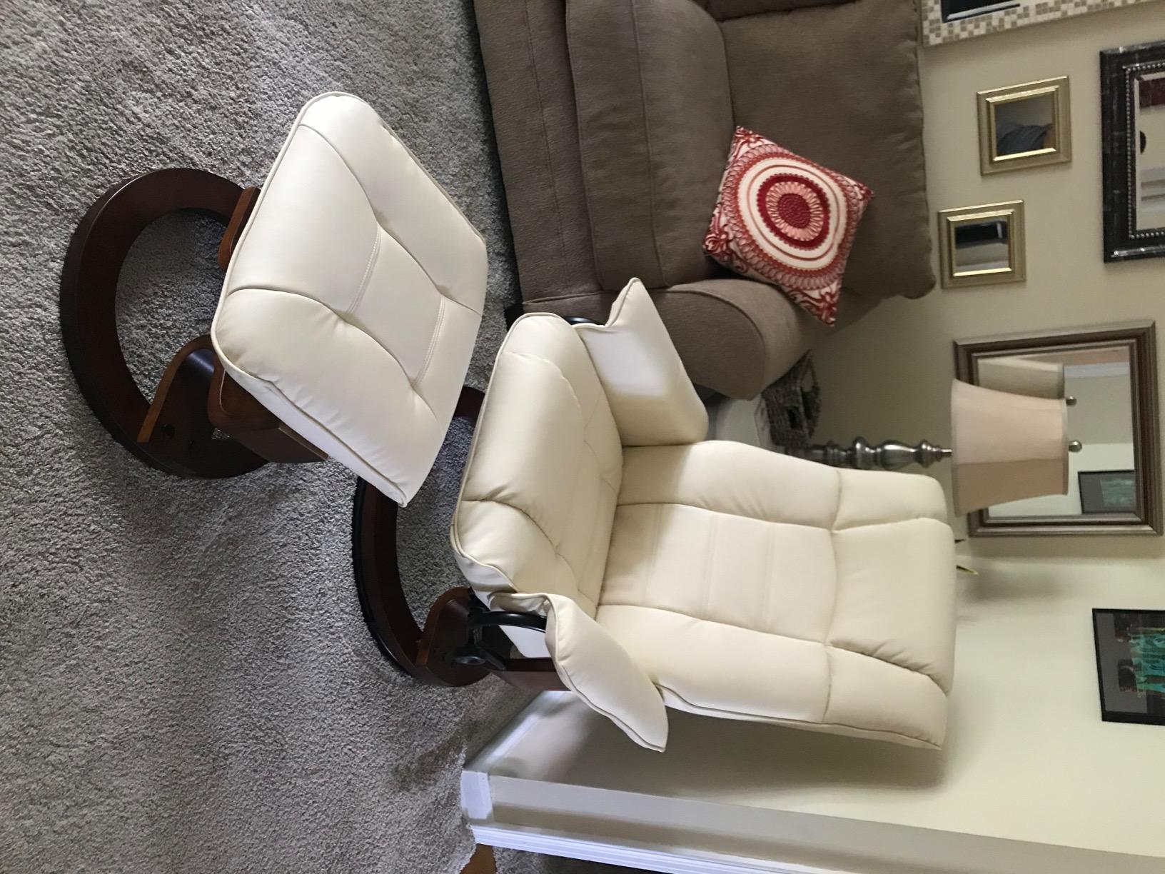 MCombo Manual Swivel Recliner with Ottoman, Faux Leather 9019 customer photo 2