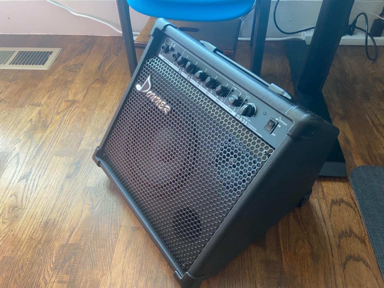 Donner 35-Watt Electronic Drum Amplifier DA-35, 2x8 Speakers, 2-Channel, 3-Band EQ, DI Out, Wireless Audio, Black, Compatible with Electronic Drum & Keyboard, Digital Modeling Amplifier customer photo 1