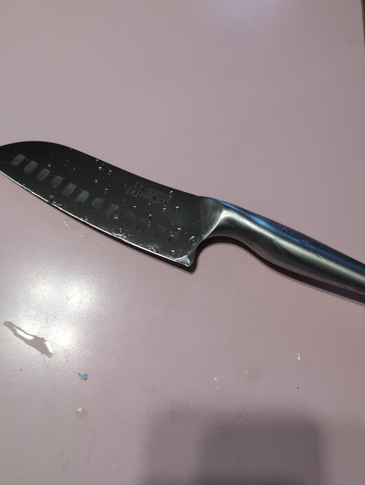 Chef Knife 7 Inch, High-Carbon Stainless Steel Santoku, Dishwasher Safe customer photo 2
