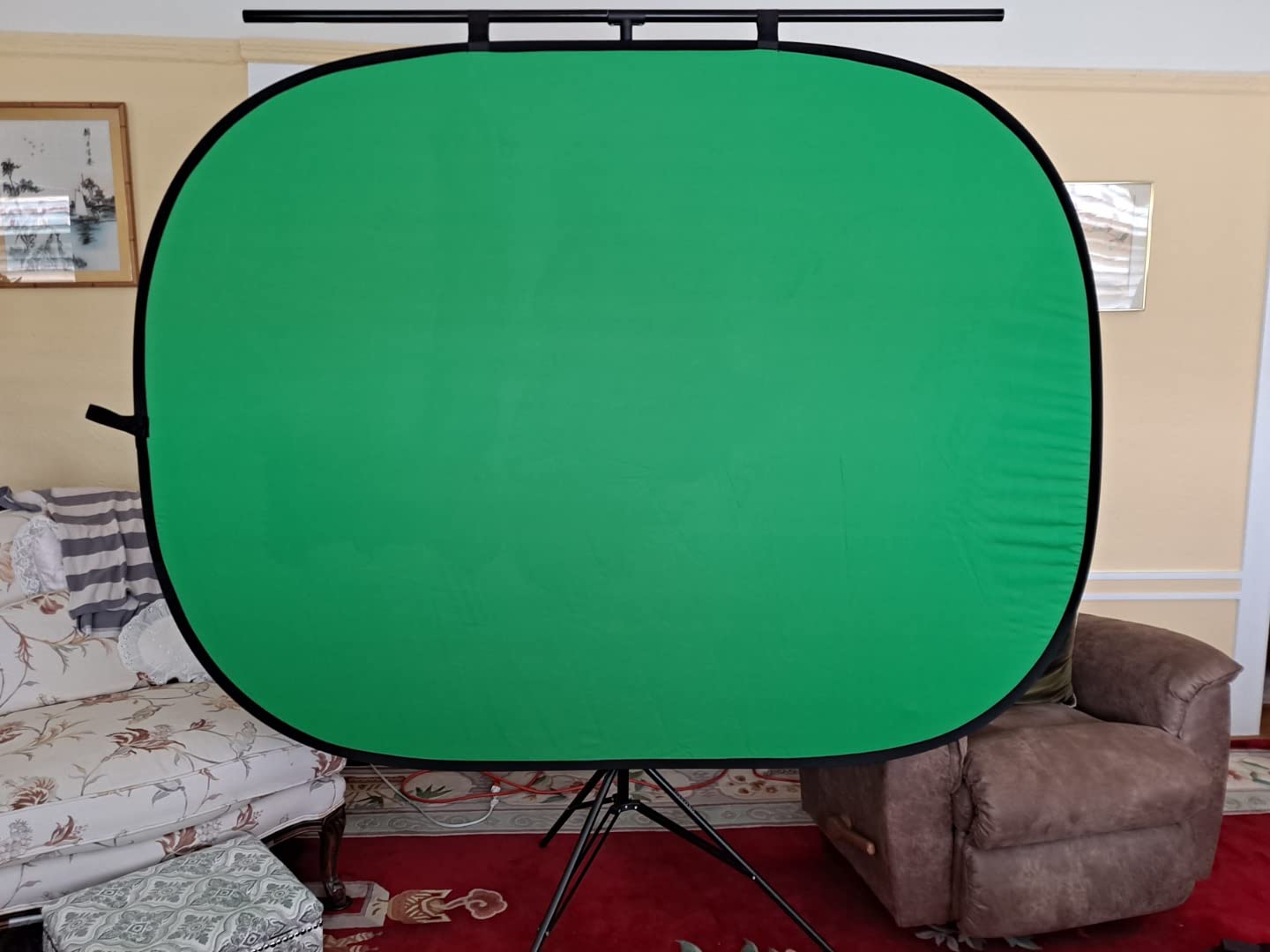 NEEWER Chromakey Backdrops, Double-Sided Blue and Grey Screen, 2 in 1 Foldable and Reversible Background for Photography, Gaming and Live Streaming, 5 x 6.6 inches/1.5 m x 2 m (Blue/Grey) customer photo 1