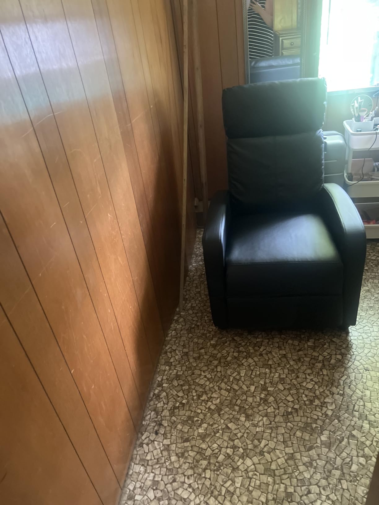 FDW | Recliner Chair | with 2 Point Massage Function | Black, PU Leather customer photo 2