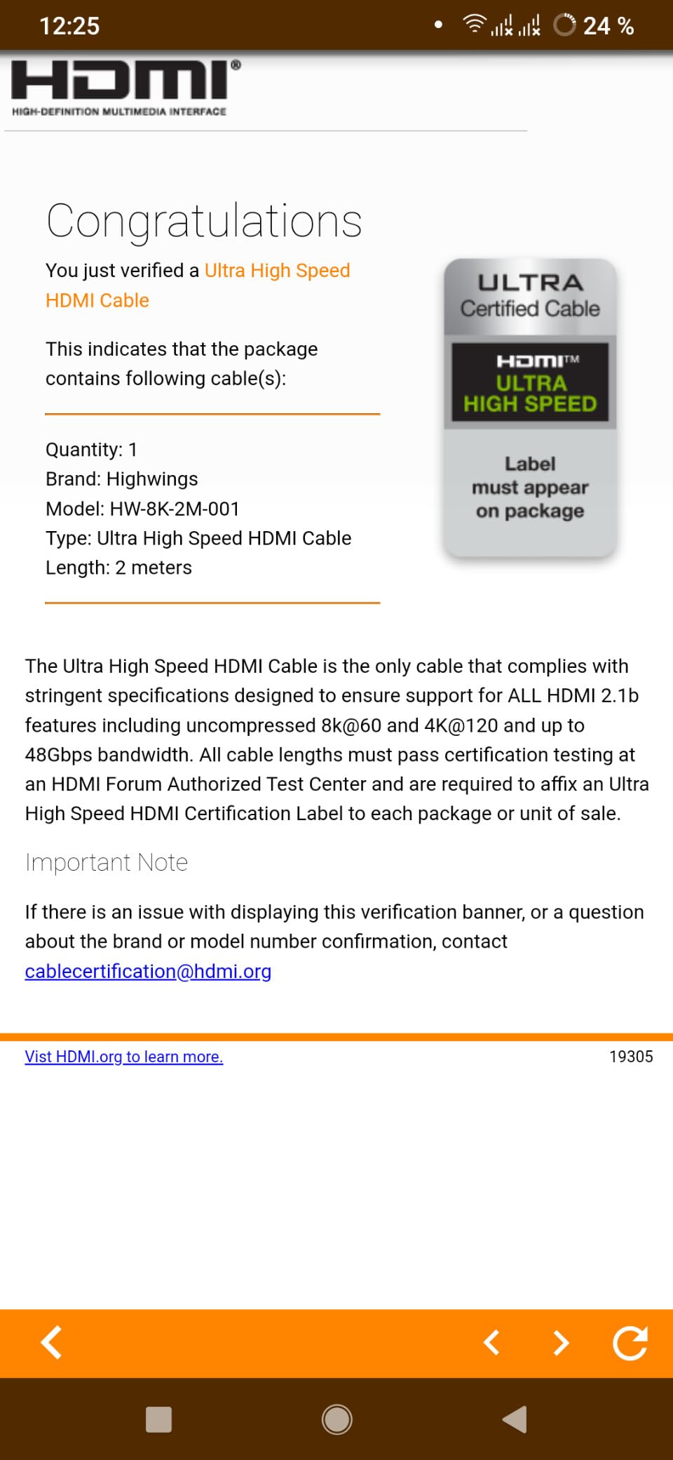 Highwings 8K@60 HDMI Cable 10FT/3M, Certified 48Gbps 2.1 Ultra High Speed customer photo 1