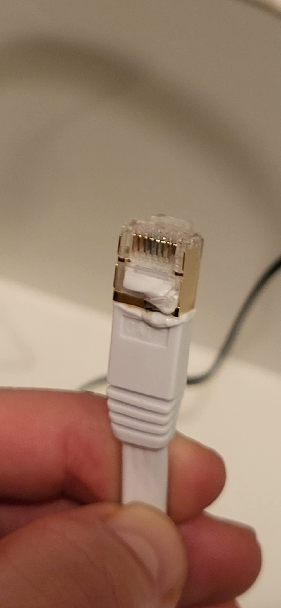 Ethernet Cable 15 ft, Cat7 High Speed Flat Shielded Internet Network Cable | Lan Cable with Gold Plated RJ45 Connector for Modem Switch Router, Compatible with Cat 8/Cat 6e/Cat6/Cat 5e Patch Cord-White customer photo 1