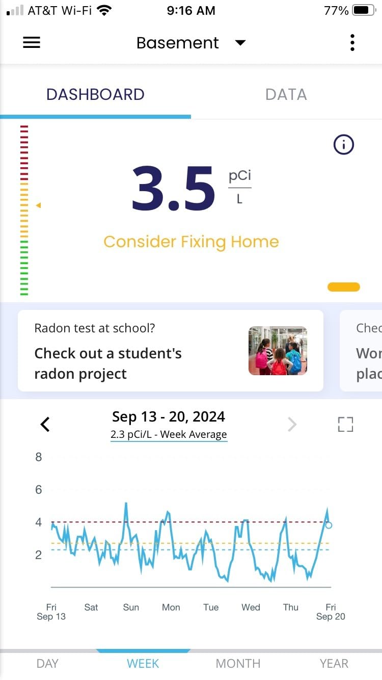Ecosense Continuous Home Radon Monitor, Wi-Fi Connected, App Enabled, EQ100 customer photo 1