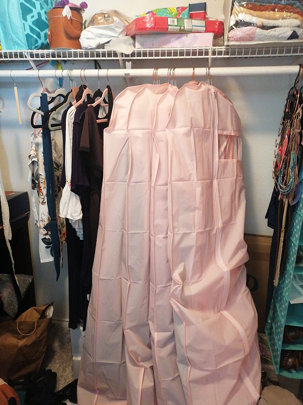 Dress Bags for Gowns Long, 65'' Long Dress Clear Garment Bag(Set of 2, 23.3'' X 65'') customer photo 1
