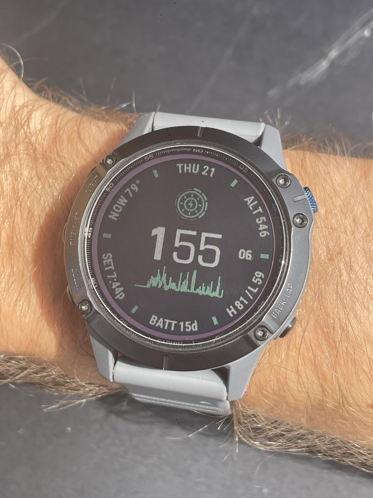 Garmin Fenix 6 Pro Solar (GPS,1.4 inches) Solar-Powered Multisport, Advanced Training Features and Data, Black with Slate Gray Band (Renewed) customer photo 1