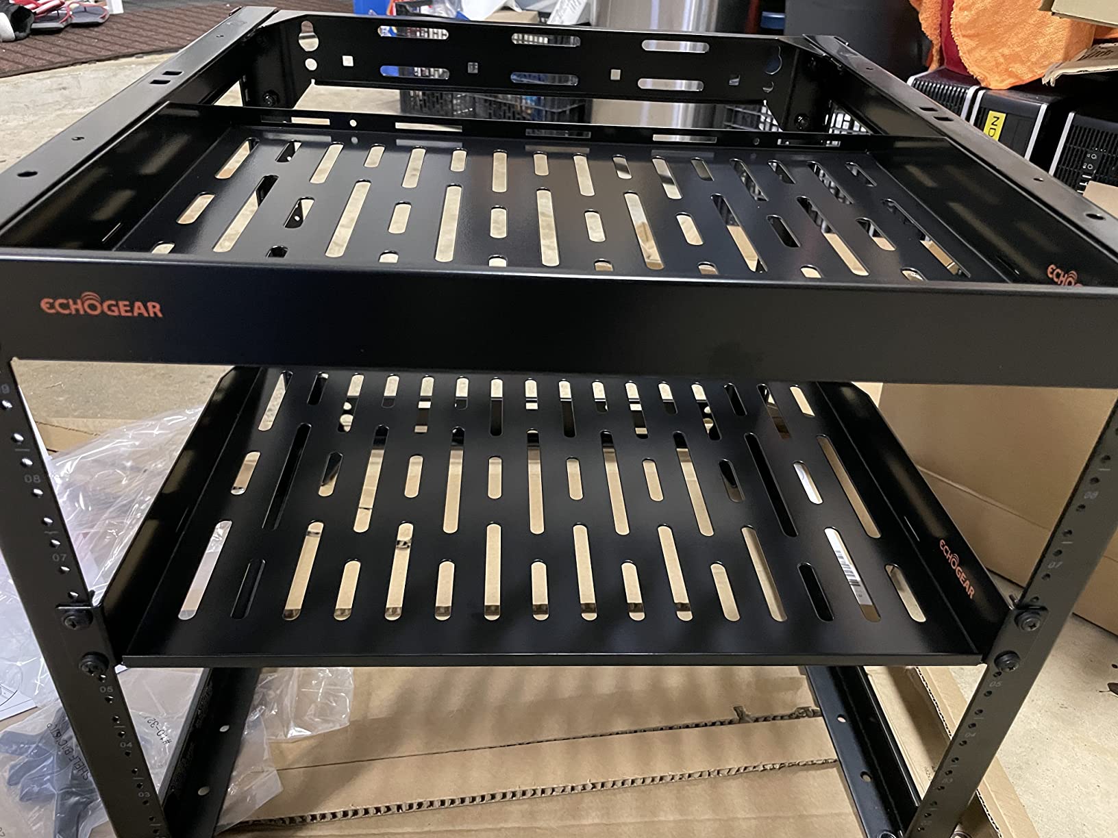 ECHOGEAR 10U Open Frame Rack w/Optimal Air Flow, DIY Assembly, 20.4” Depth | Wall mountable enclosure includes 2x 1U vented shelves and mounting hardware, holds networking & AV gear up to 150lbs customer photo 1