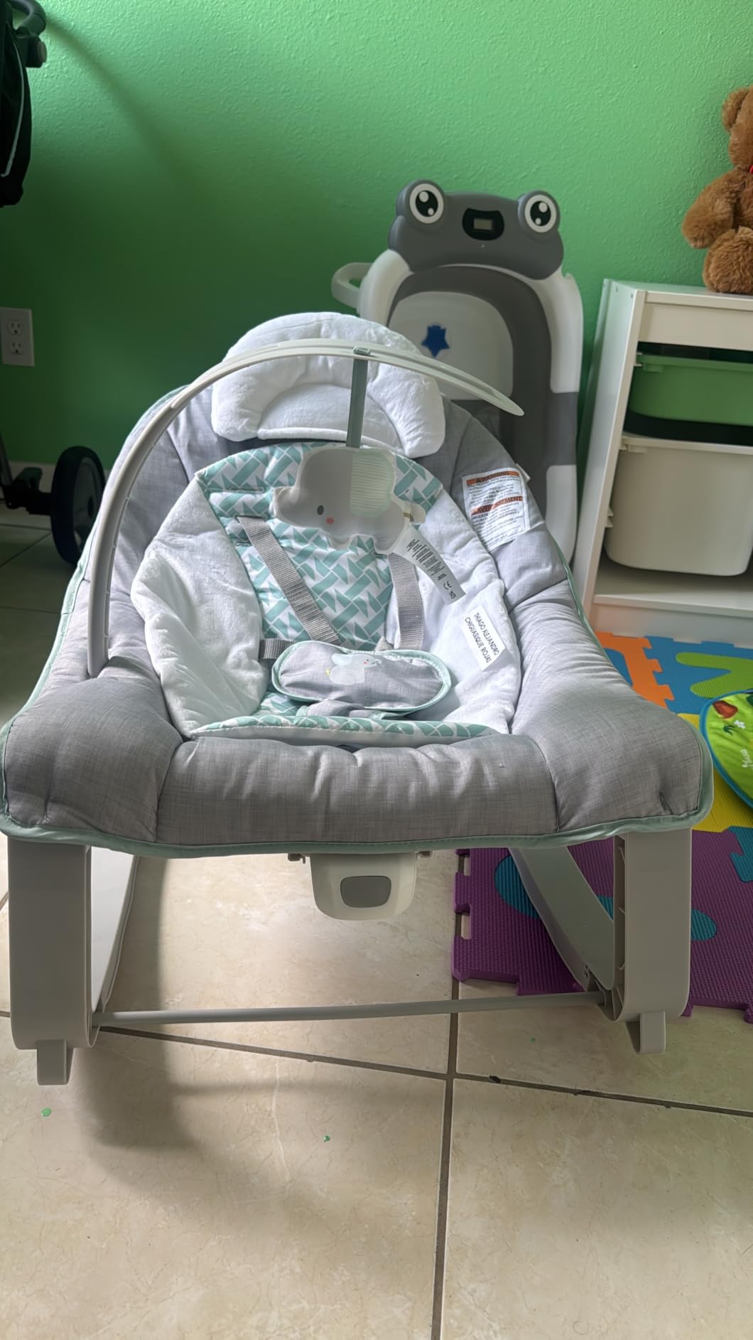 Ingenuity Keep Cozy 3-in-1 Grow with Me Vibrating Baby Bouncer, Seat & Infant to Toddler Rocker, Vibrations & -Toy Bar, 0-30 Months Up to 40 lbs (Weaver) customer photo 2