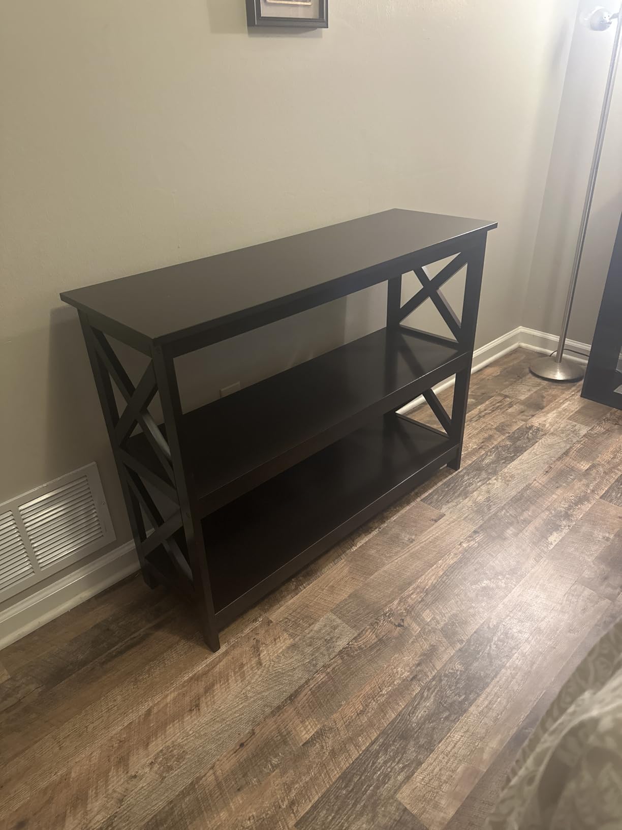Yaheetech Tall TV Stand with 2 Shelves for Bedroom & Living Room, Black customer photo 2