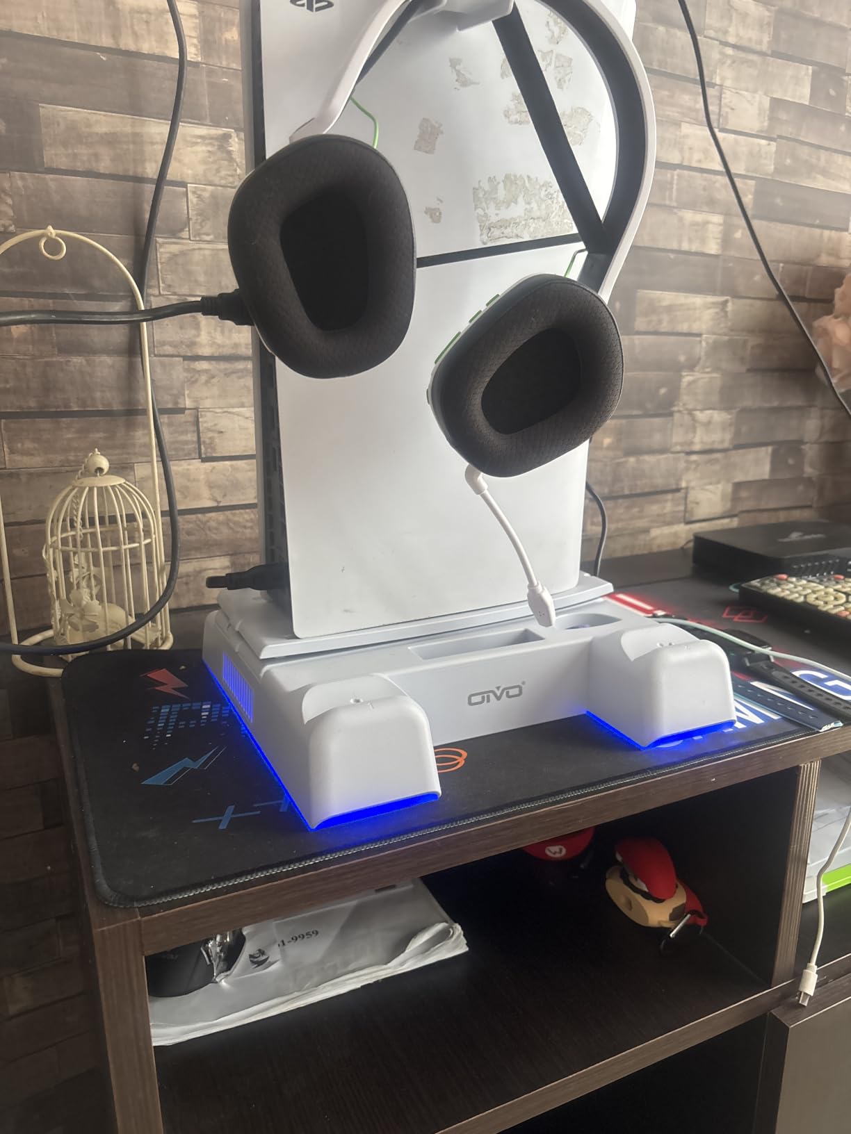 PS5/Slim/Pro Stand and Cooling Station with LED Controller Charging Station for PlayStation 5 Console, Controller Charger, Cooling Stand, PS5/Slim/Pro Skin Accessories Kit with 3 Level Cooler Fan customer photo 1