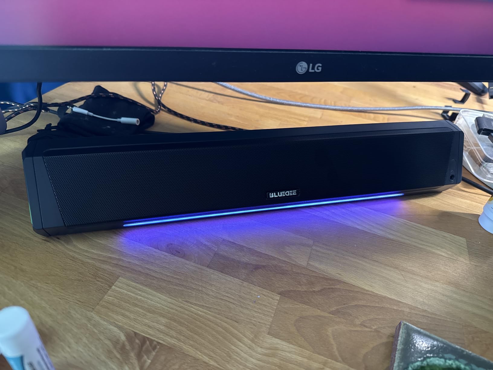 Bluedee Computer Speakers for Desktop PC, Bluetooth AUX Computer Sound Bar | HiFi Stereo PC Speakers for Computer Desktop, PC Soundbar, USB/USB C Powered Gaming Speakers for Monitor, PC, Laptop customer photo 1