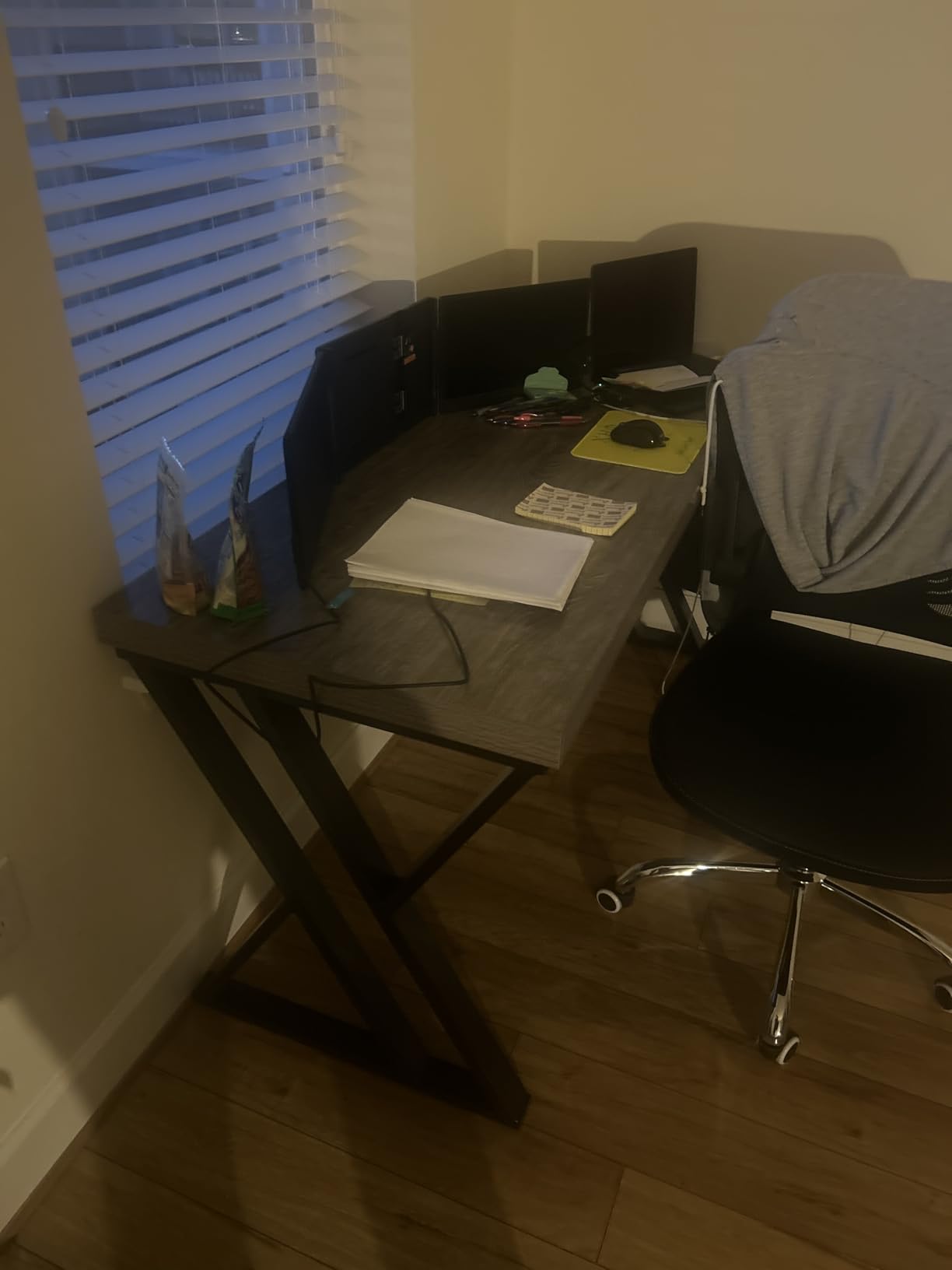 Tribesigns Writing Computer Desk, 55 inch Heavy Duty Study Desk with Z-Shaped Metal Leg, Modern Simple Home Office Computer Desk, Rustic Brown customer photo 1