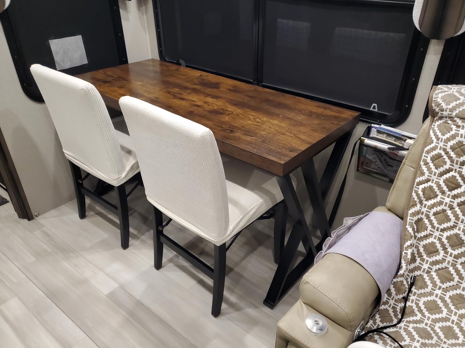 Tribesigns Writing Computer Desk, 55 inch Heavy Duty Study Desk with Z-Shaped Metal Leg, Modern Simple Home Office Computer Desk, Rustic Brown customer photo 2