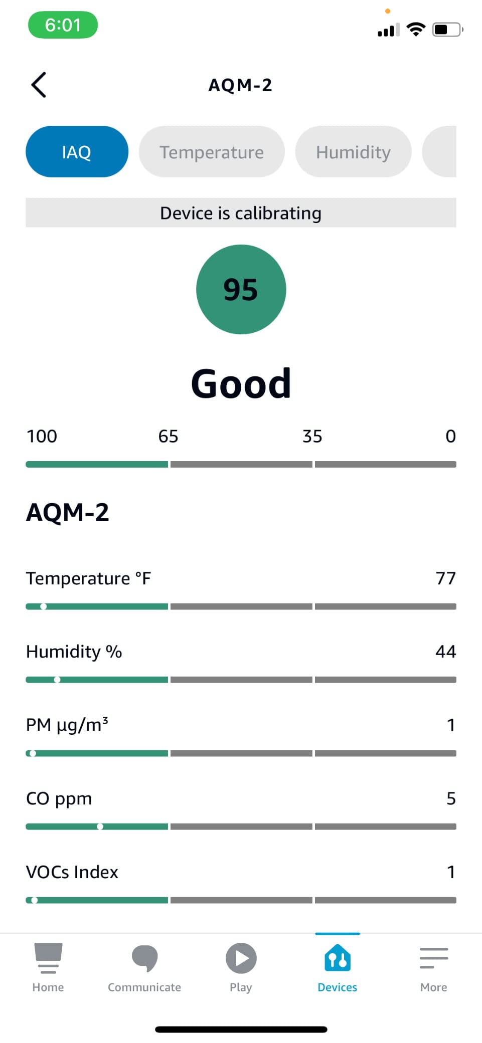 Amazon Smart Air Quality Monitor, Detects temperature, humidity, carbon monoxide, PM2.5 and VOCs, Get notifications when air quality drops, Works with Alexa customer photo 2