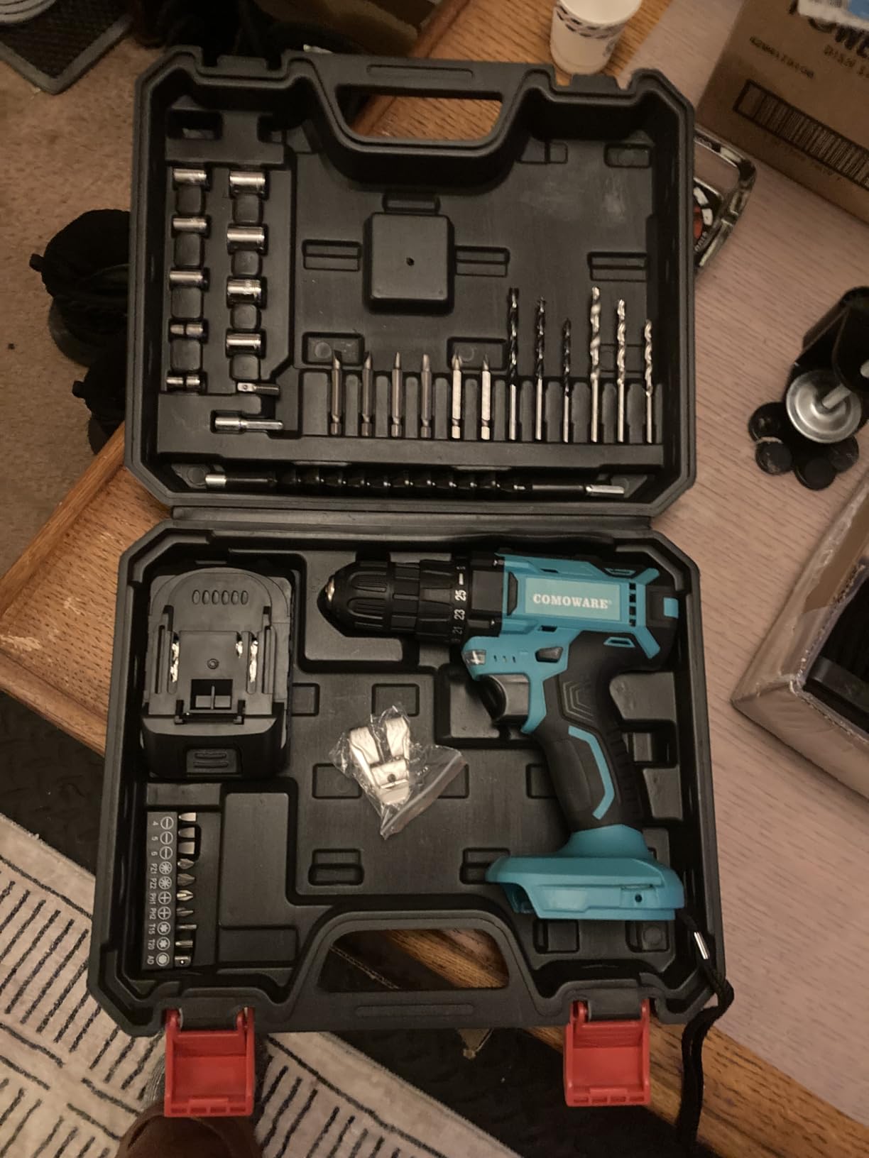 COMOWARE Cordless Drill, Electric Power Drill & Bits Set w/Charger& Battery customer photo 2