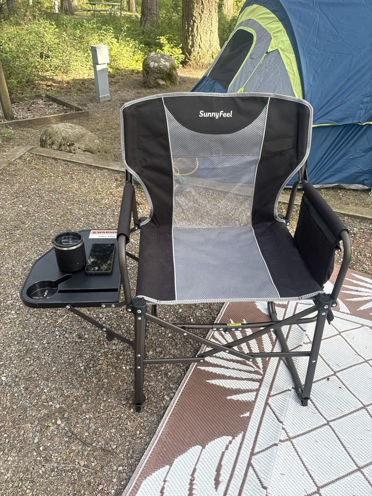 SUNNYFEEL Oversized Camping Chair Portable Directors Chairs with Side Table customer photo 2