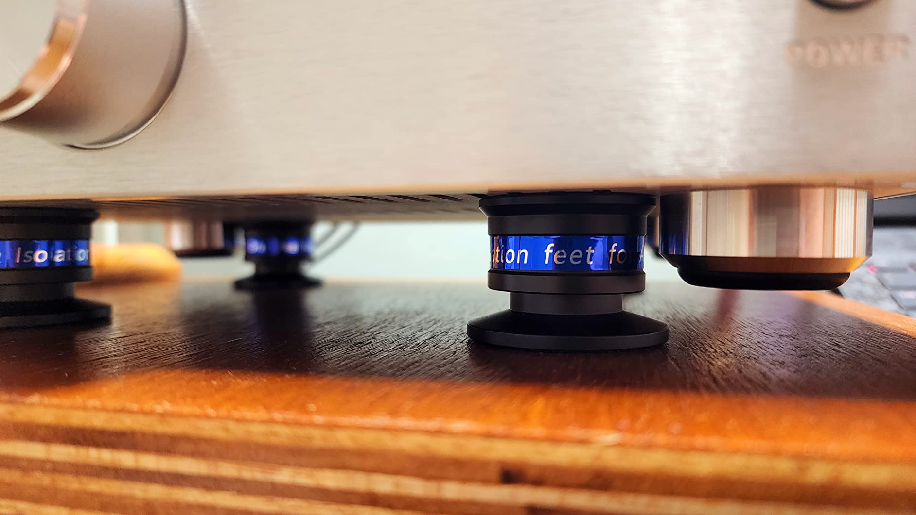 Preffair Audiophile Speaker Isolation Spikes Aluminum Record Player Shock Absorber Speaker Floor Protector Mat Adjustable Subwoofer Anti Vibration Pads Non-Slip LP Vinyl Record Player Base customer photo 2