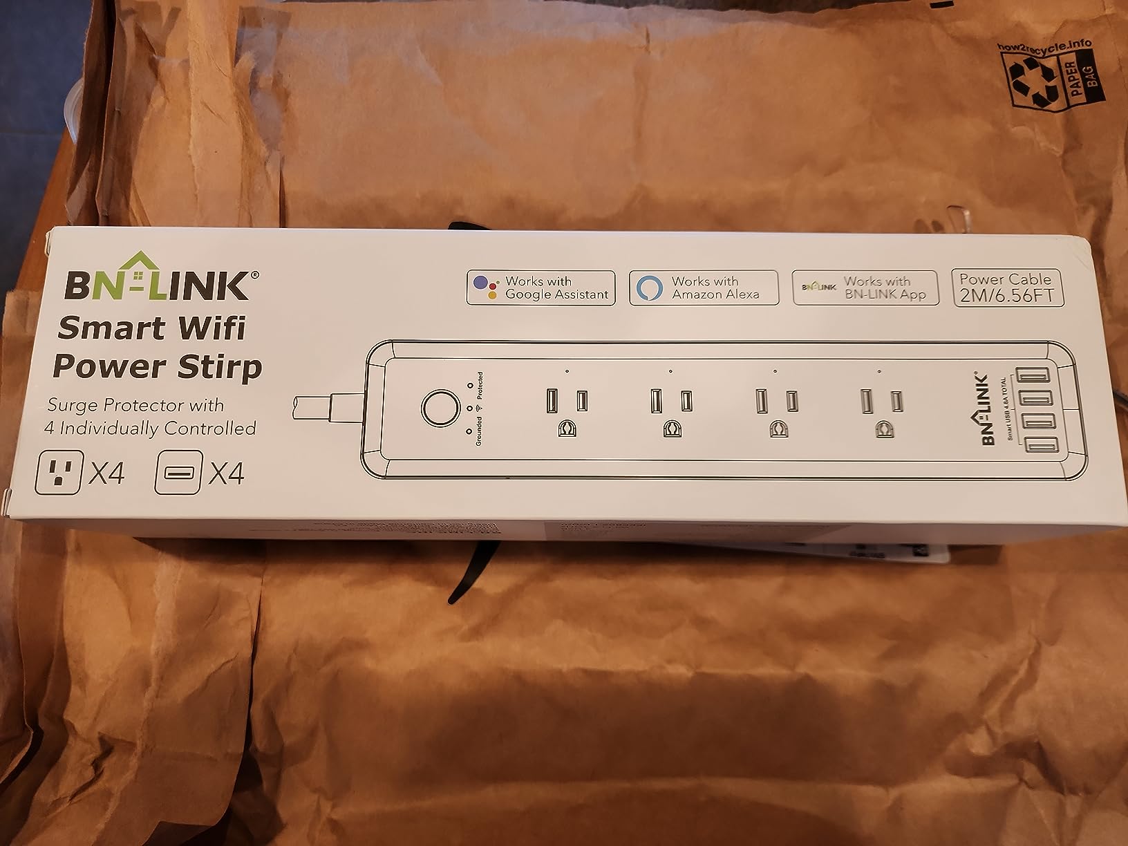 BN LINK Smart Plug Power Strip，Surge Protector with 6 Individually Controlled Smart Outlets, 4 USBs (incl. 20W USB-C), Compatible with Alexa and Google Home customer photo 1