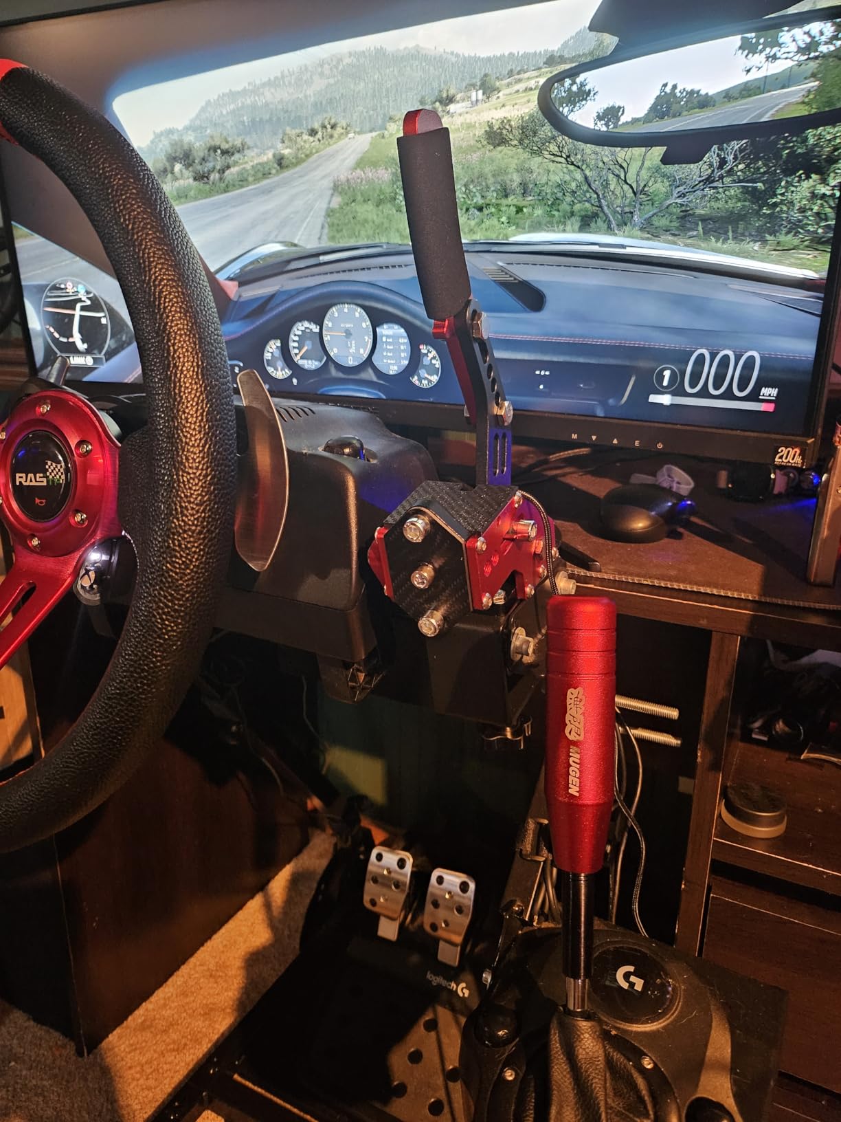 aikeec 64 Bit USB Handbrake with Clamp for PC Windows Sim Racing Games G25 G27 G29 T500 FANATECOSW Dirt Rally with Handle Grip customer photo 1