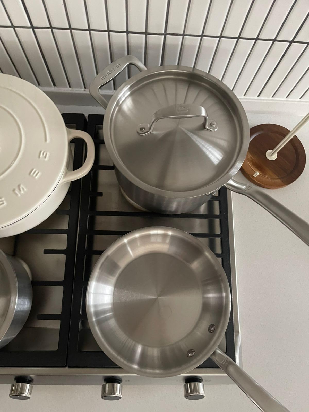 Made In Cookware - 10 Piece Stainless Steel Pot and Pan Set - 5 Ply Clad - Includes Stainless Steel Frying Pans, Saucepans, Saucier and Stock Pot W/Lid - Professional Cookware - Crafted in Italy customer photo 2