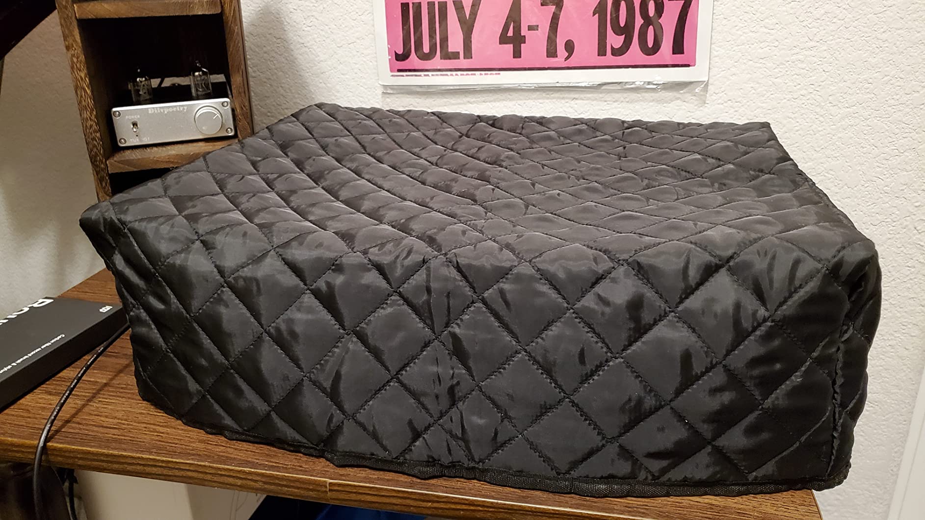 Double Quilted Turntable Dust Cover – Fits Technics SL-1200/1210, Pioneer PLX-1000, Reloop – Protective Fabric Record Player Cover customer photo 1