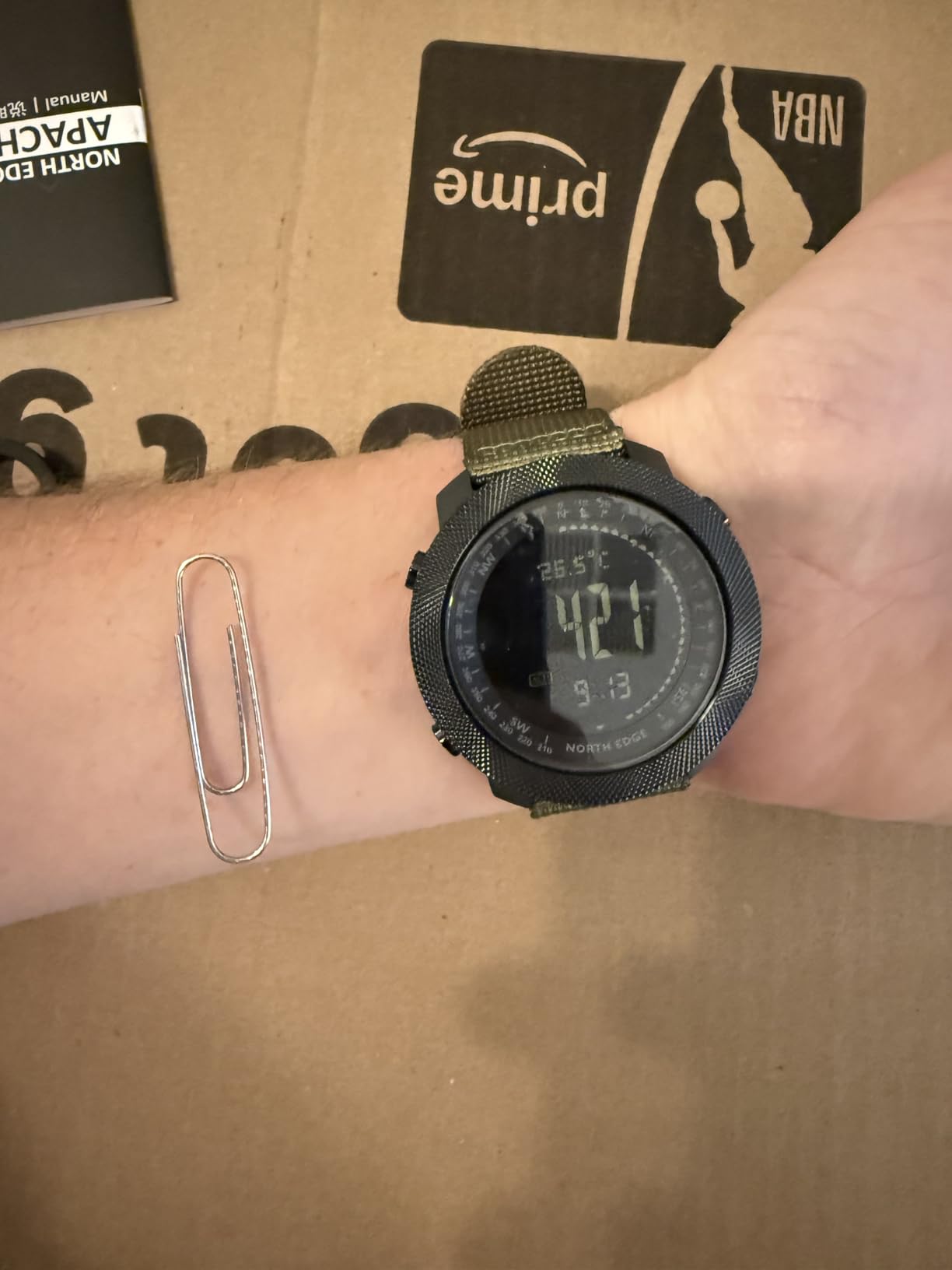 North Edge Apache Tactical Sports Watches for Men , Outdoor Survival Military Compass Rock Solid Digital Watches with Durable Band, Steps Tracker Pedometer Calories (Green)… customer photo 2