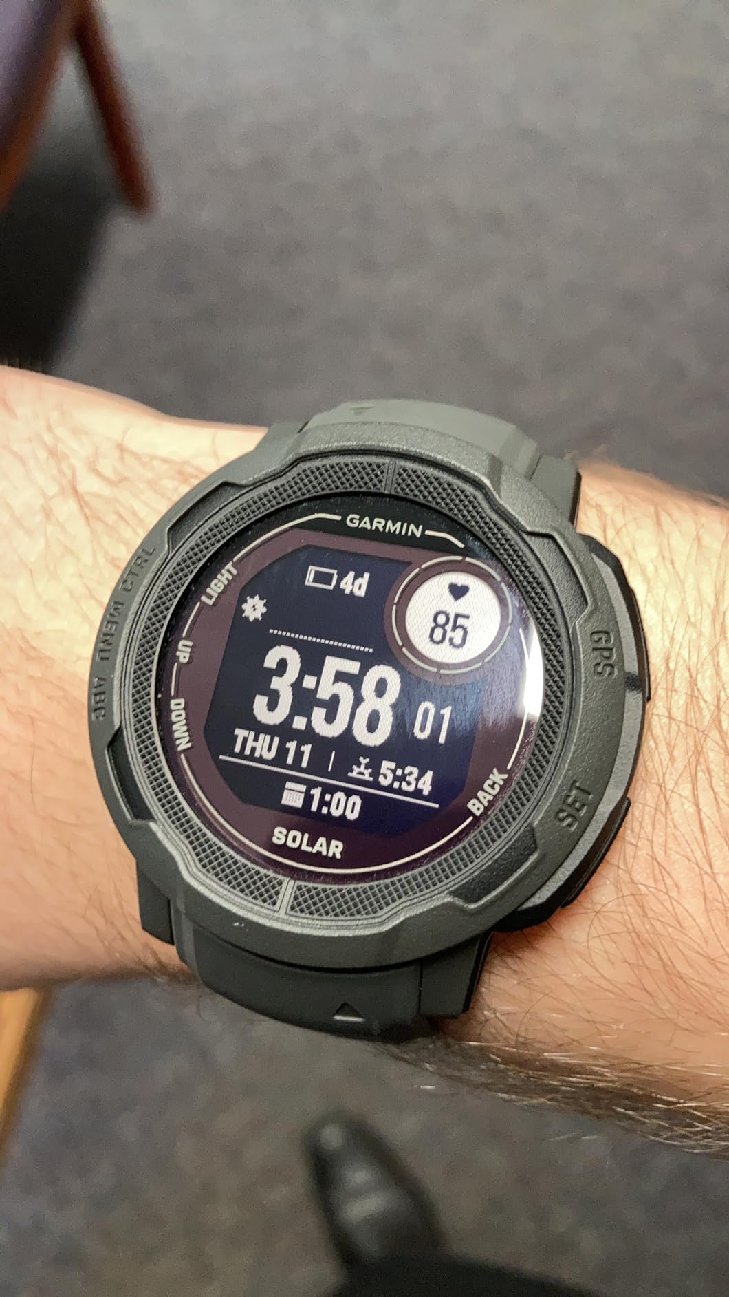 Garmin Instinct 2 Solar, Smaller-Sized Rugged Outdoor Watch with GPS, with Solar Charging Capabilities, Built for All Elements, Multi-GNSS Support, Tracback Routing and More, Graphite customer photo 1