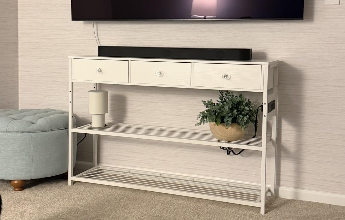 Ecoprsio Entryway Table with Power Outlets, 47