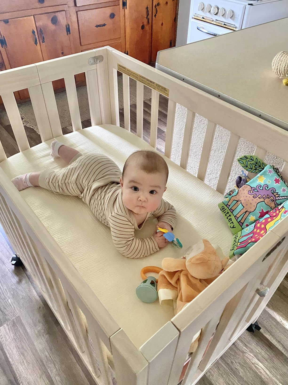 Babyletto Origami Mini Portable Crib, GREENGUARD Certified, Light Sage customer photo 2