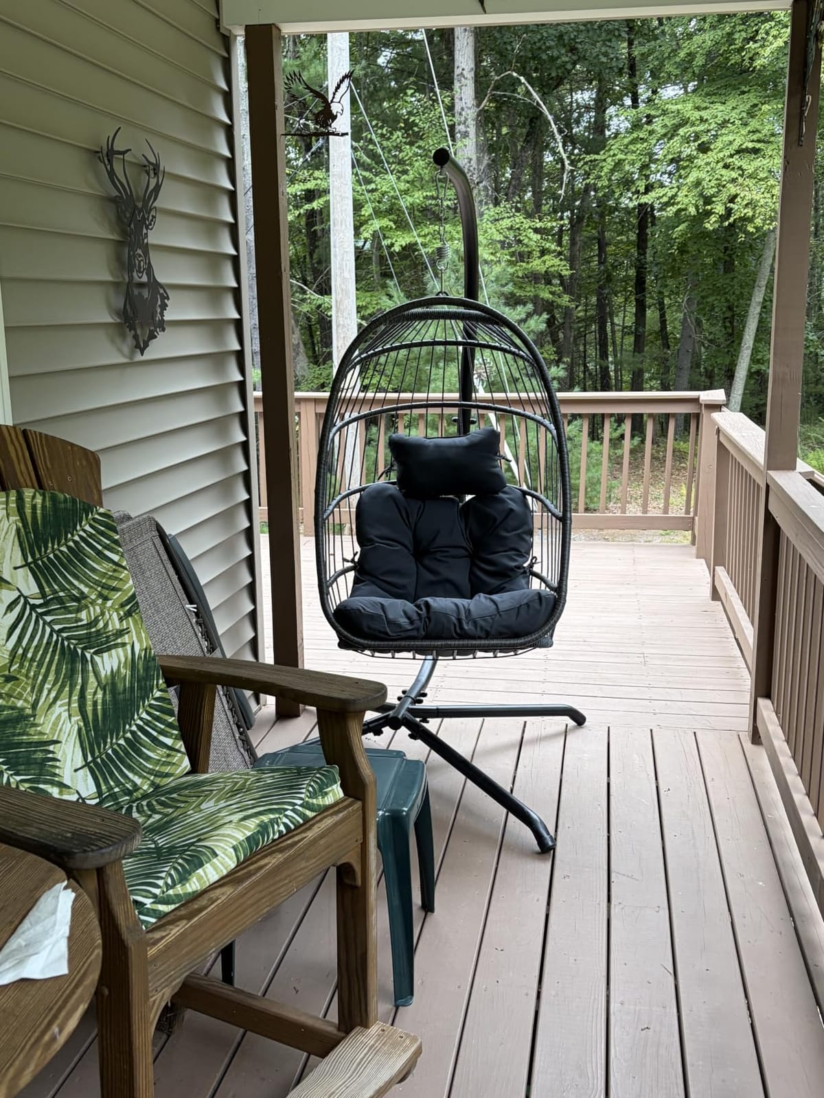 BULEXYARD Foldable Egg Swing Chair Without Stand, Patio Hanging Chair customer photo 2