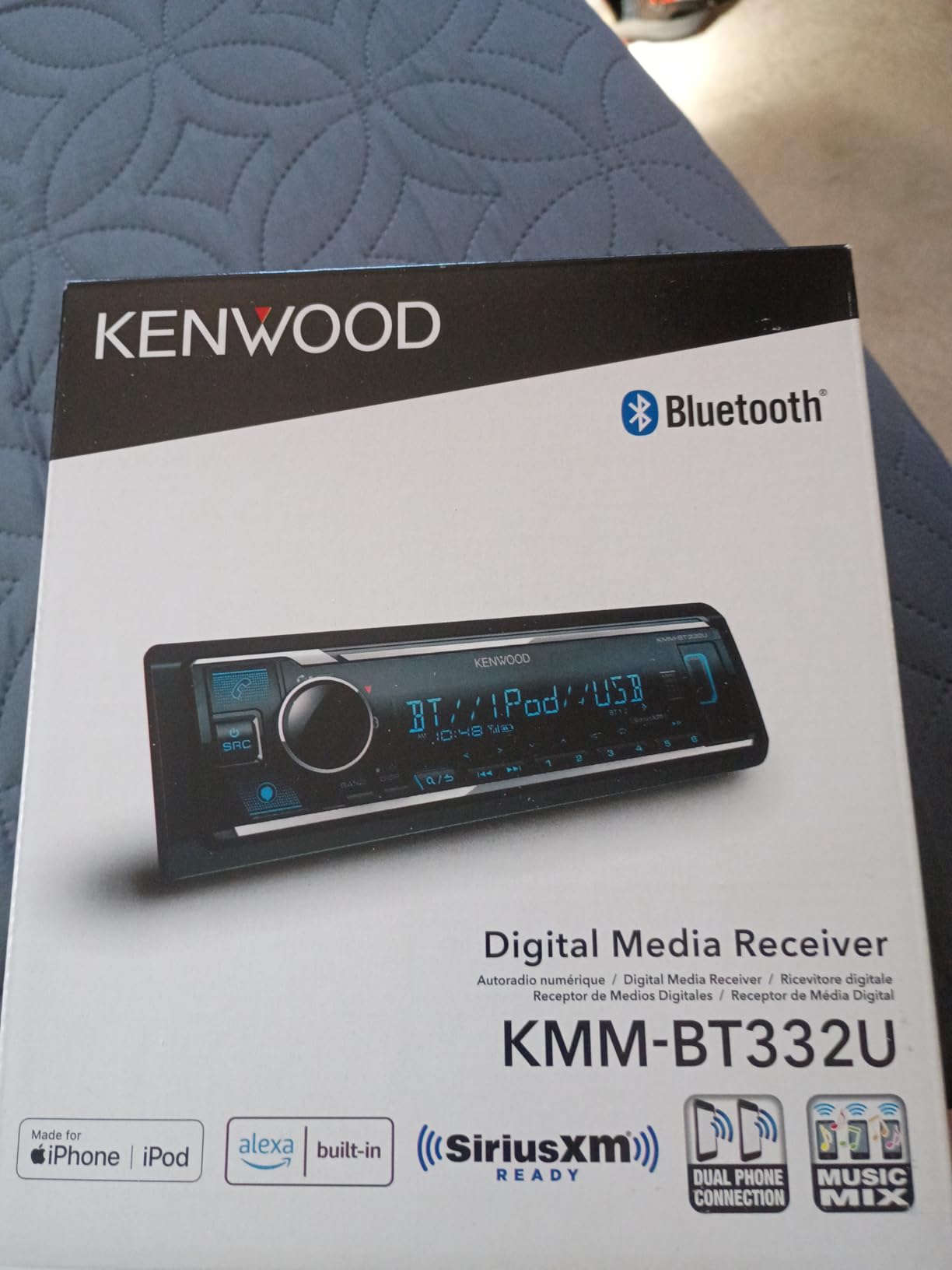 KENWOOD KMM-BT332U Bluetooth Single DIN Car Stereo with USB Port, AM/FM Radio, MP3 Player, Multi Color LCD, Detachable Face, Built in Amazon Alexa, Compatible with SiriusXM Tuner customer photo 2