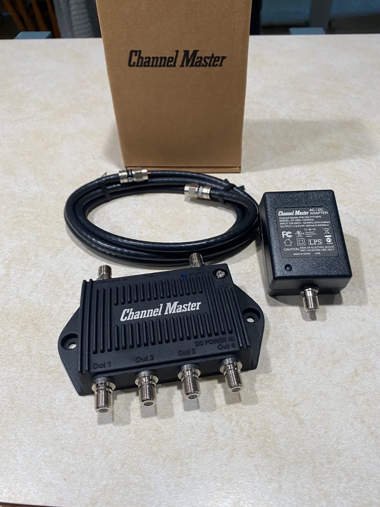 Channel Master TV Antenna Booster 4-4-Port TV Antenna Distribution Amplifier, Built-in LTE Filter, 7.5dB Gain, Compatible with Non-Amplified TV Antennas, Increases Signal Strength, Indoor/Outdoor customer photo 2