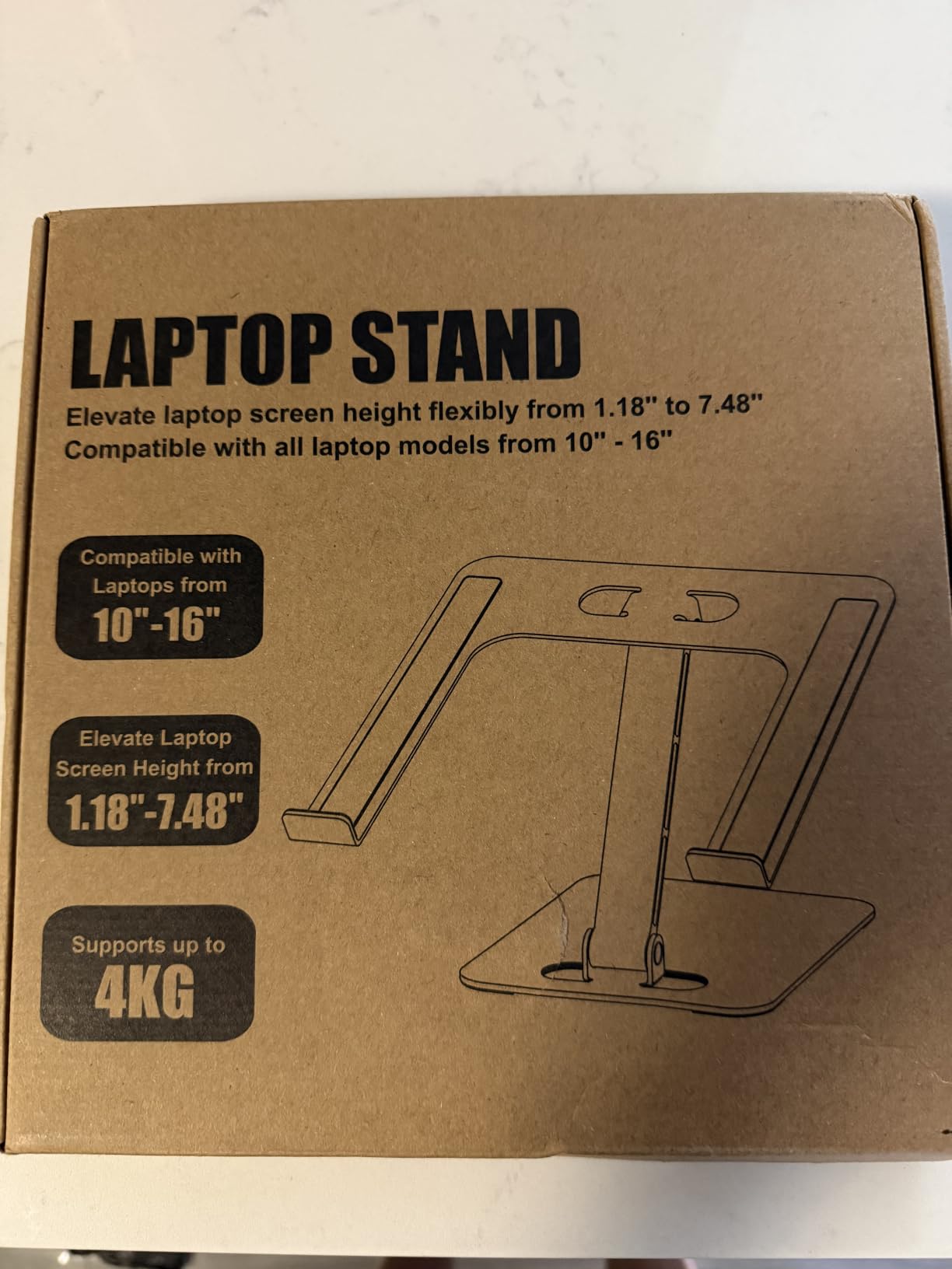 RIWUCT Aluminum Alloy Laptop Stand for Desk, Foldable Laptop Riser Holder | Height Adjustable, Ergonomic Portable Computer Stand for Laptop, Compatible with MacBook Pro Air/HP/Dell 10-16
