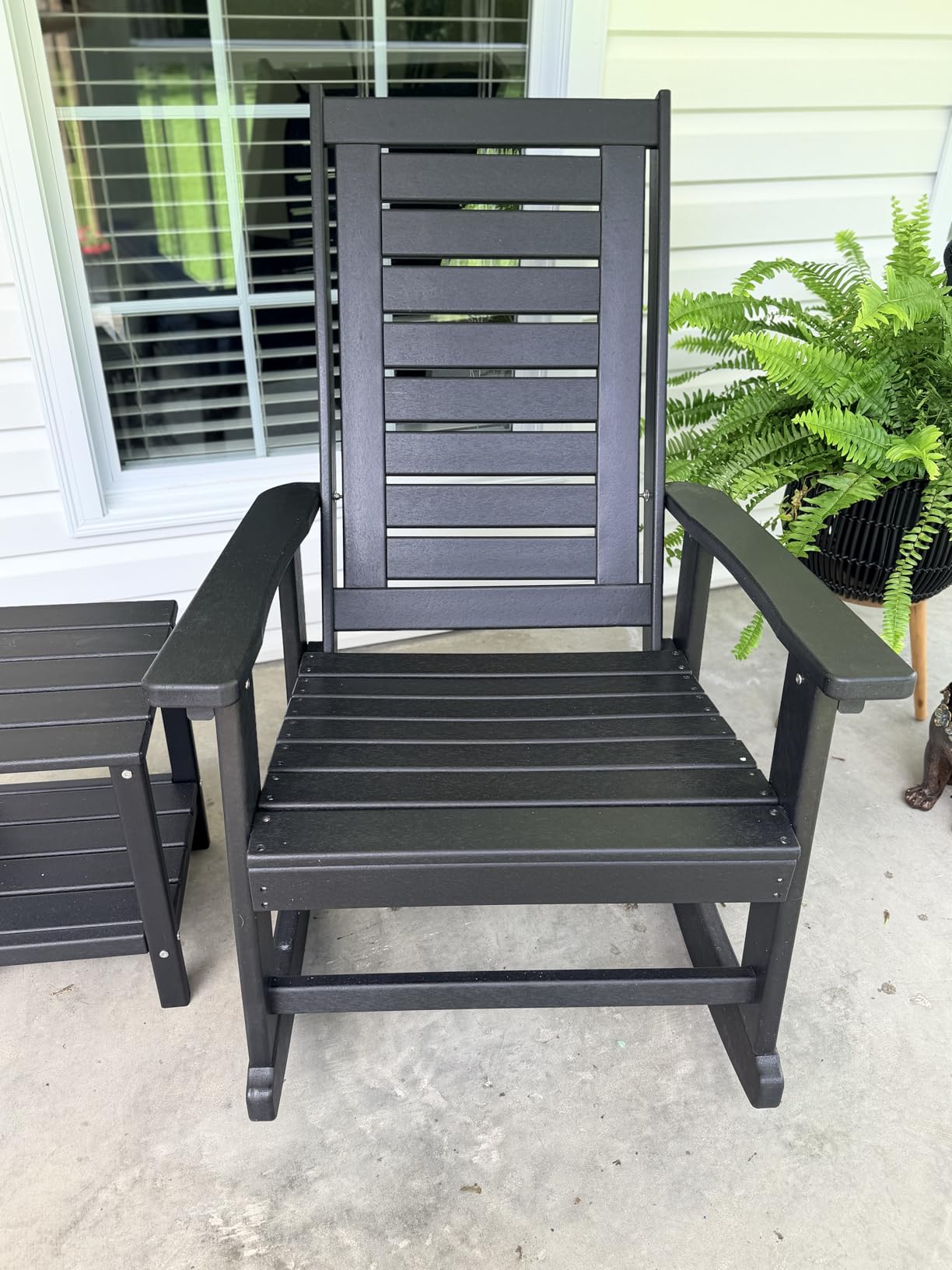 GREENVINES Oversized Outdoor Rocking Chairs Set of 2, HDPE Rocker, Black customer photo 1