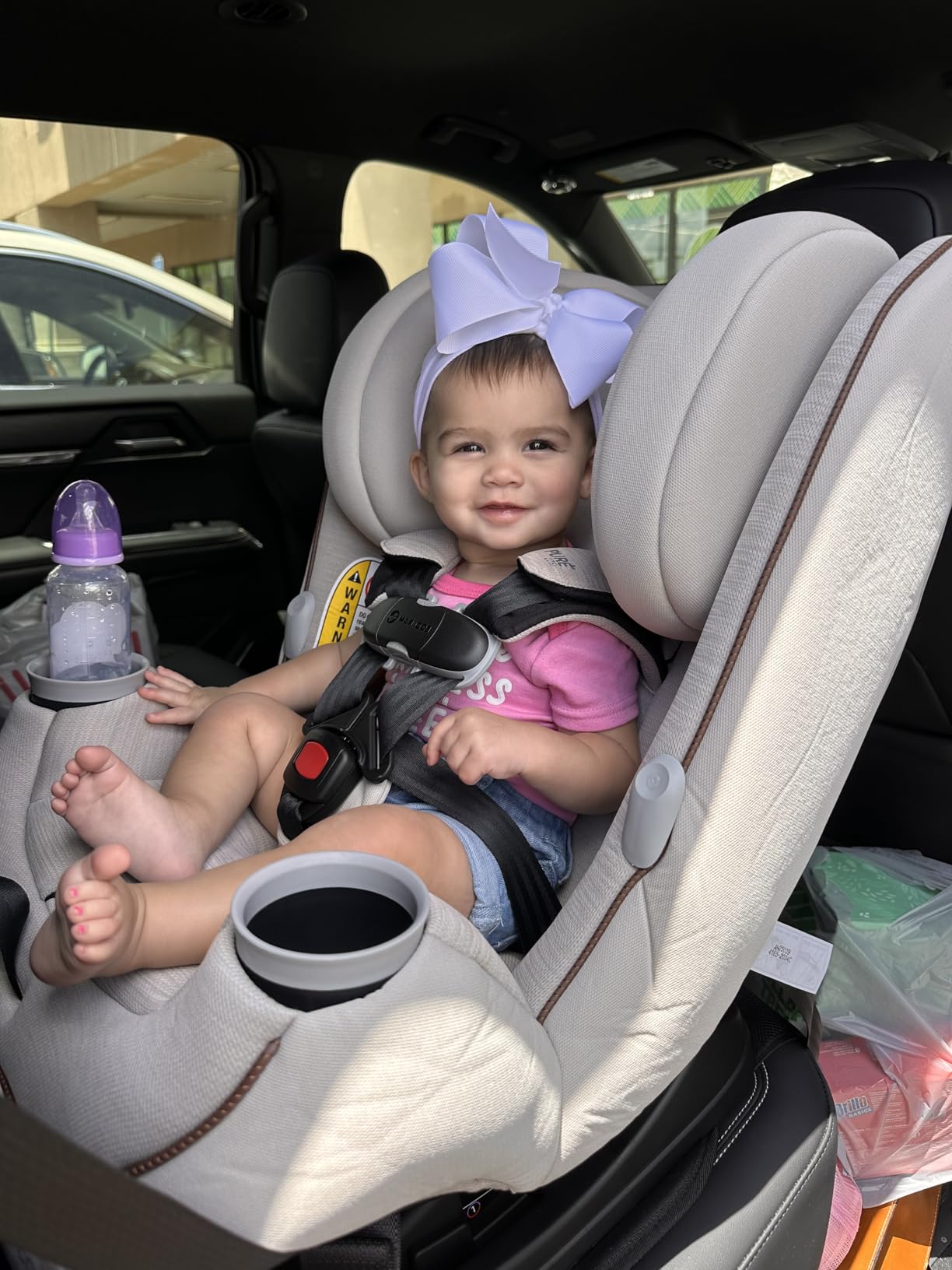 Maxi-Cosi Pria Max All-in-One Convertible Car Seat, Rear Facing Car Seat (4-40 lbs), Forward Facing Car Seat (22-65 lbs), High Back Booster Seat (40-100 lbs), Pure COSI, Essential Graphite customer photo 1