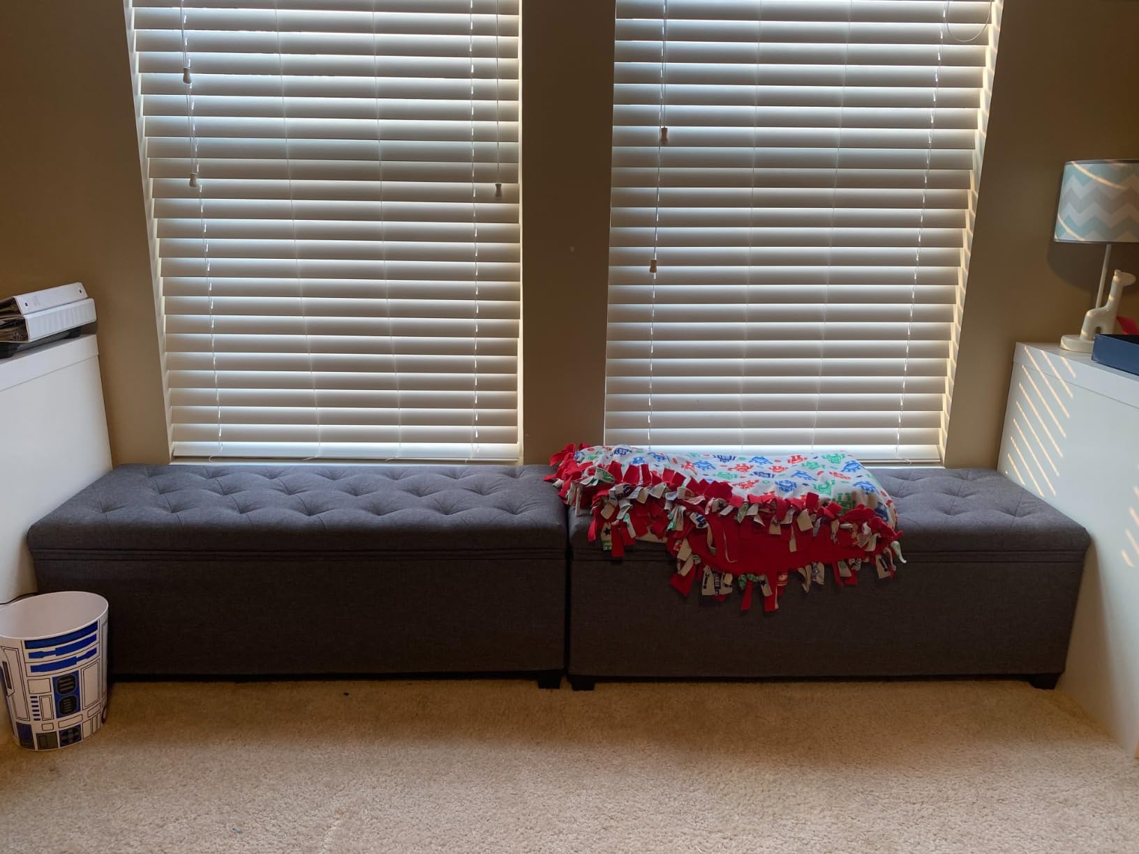 SONGMICS Storage Ottoman Bench, Foot Rest with Legs, Load up to 661.4 lb customer photo 1
