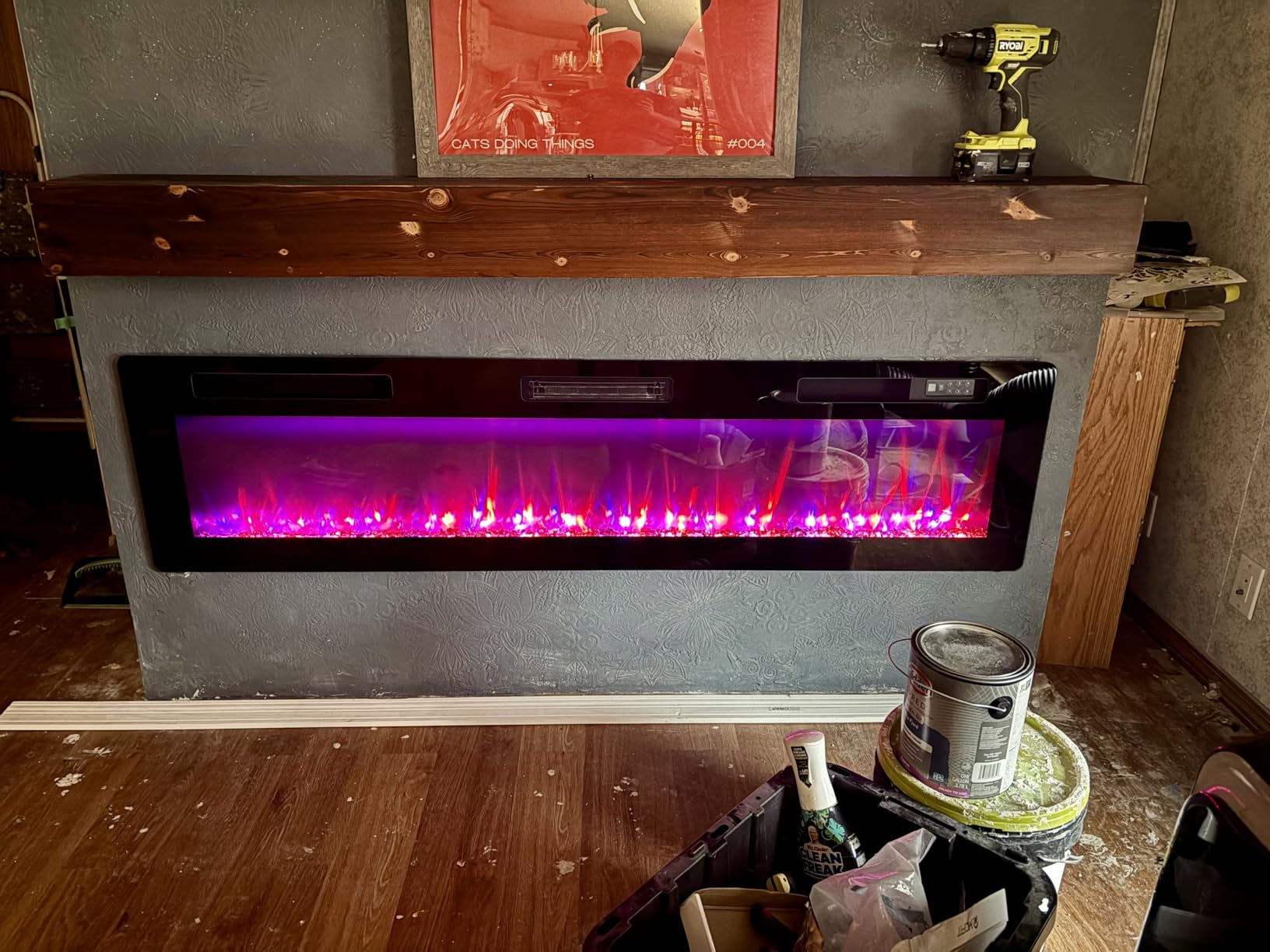 Vitesse 72 Inch Ultra Thin Electric Fireplace-Narrow Bezel Linear Fireplace Heater Recessed Wall Mounted, Remote and Screen Control, 8H Sleep Timer, Low Noise, 750/1500W for Living Room, Bedroom customer photo 2