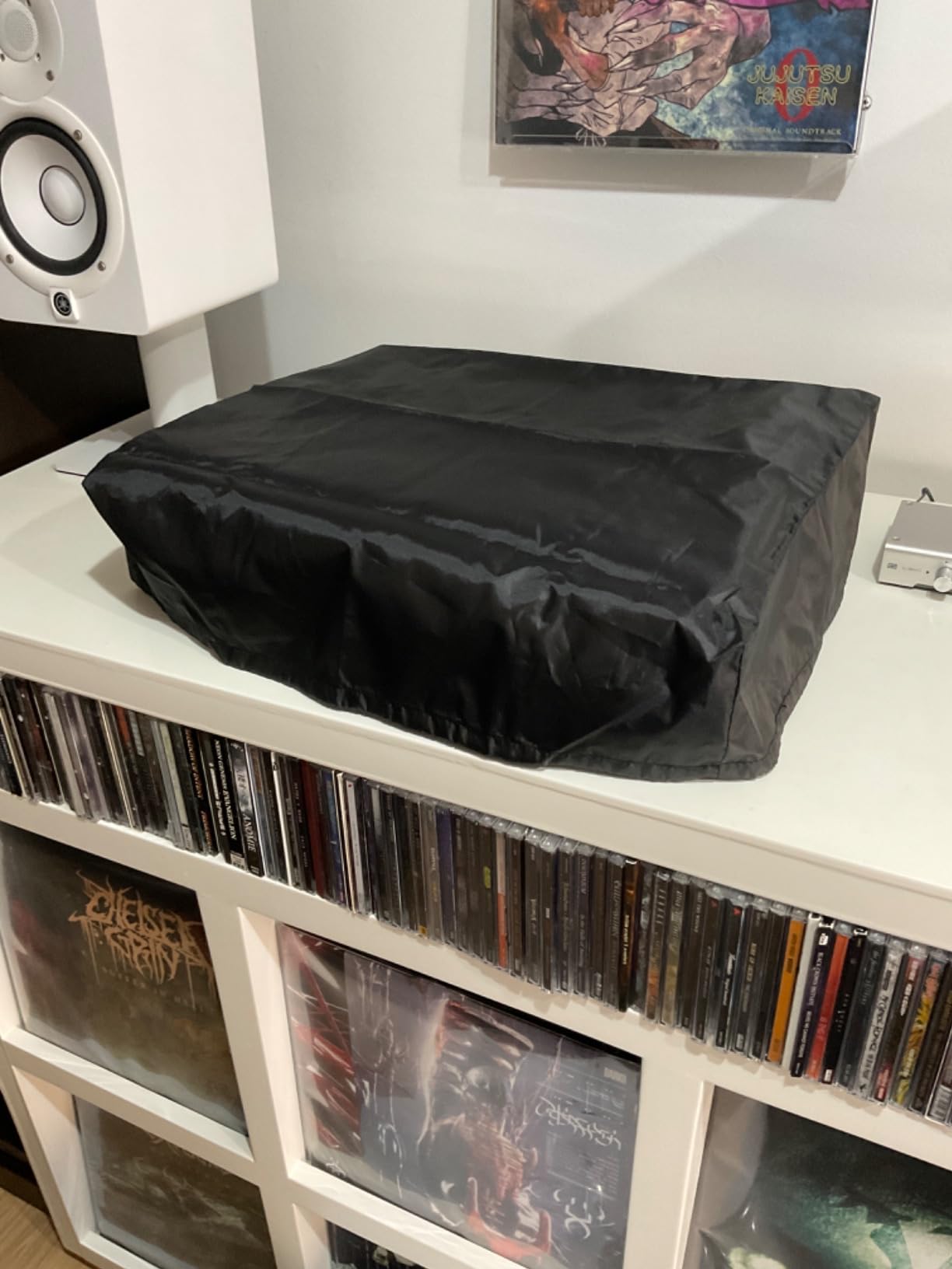 Record Player Turntable Cover, Retro Stero Record Player Dirt Case, DJ CD Digital Turntable Dust Cover Displayer Sound System Protective Nylon Audio Technica Turnable Jacket customer photo 1