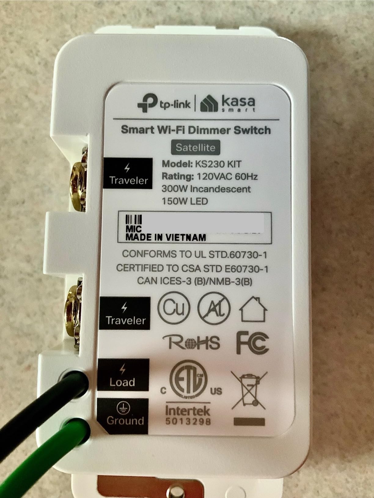 Kasa Smart 3-Way Dimmer Switch Kit, KS230 KIT v2, Need Neutral Wire customer photo 2