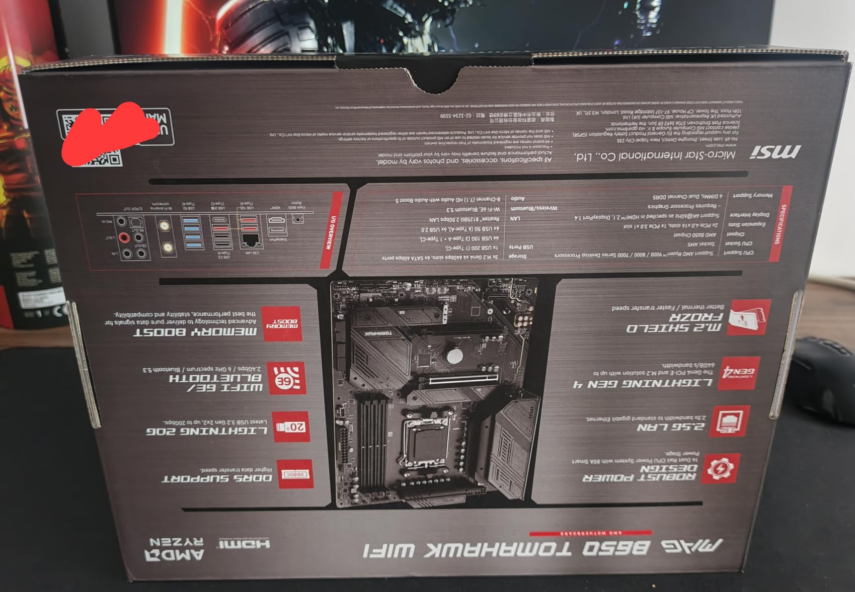 MSI MAG B650 Tomahawk WiFi Gaming Motherboard (AMD Ryzen 9000/8000/7000 Series Processors, AM5, DDR5, PCIe 4.0, M.2, SATA 6Gb/s, USB 3.2 Gen 2, HDMI/DP, Wi-Fi 6E, Bluetooth 5.3, 2.5Gbps LAN, ATX) customer photo 2